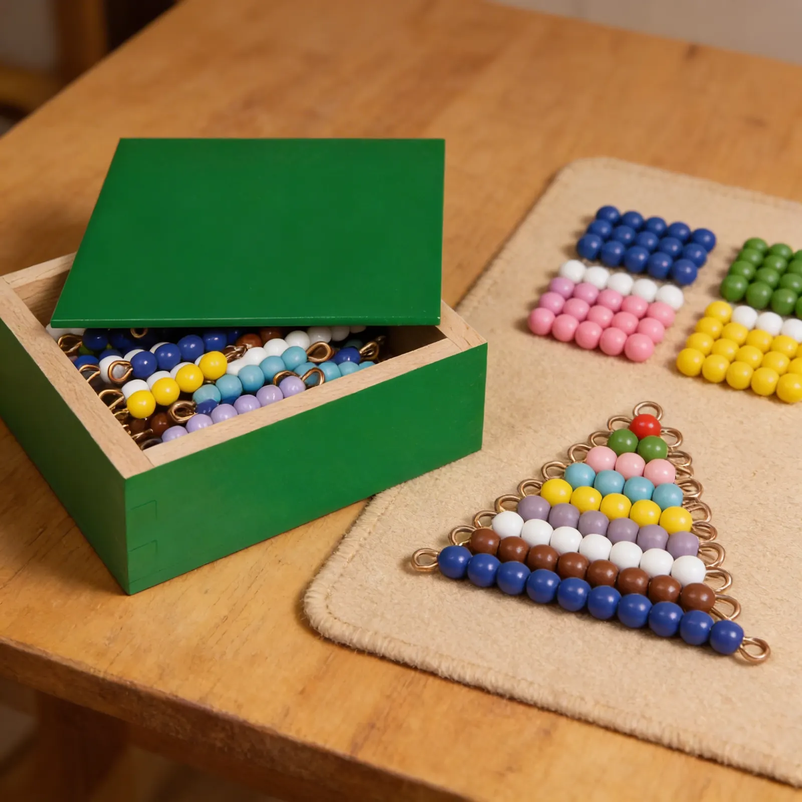 Coloured Bead Stairs: 10 Sets of Glass Beads 1-10: Detail view