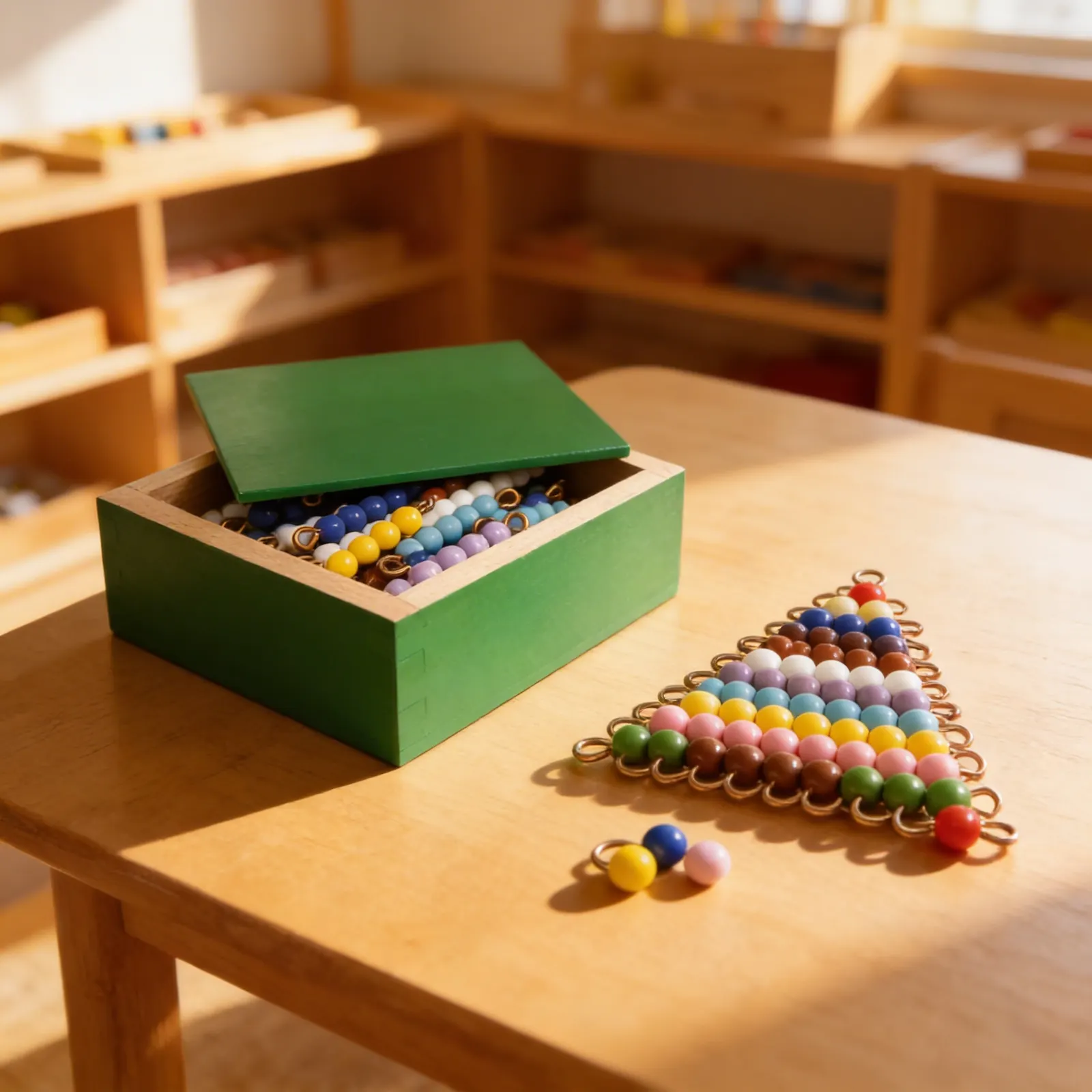 Coloured Bead Stairs: 10 Sets of Glass Beads 1-10: Child learning