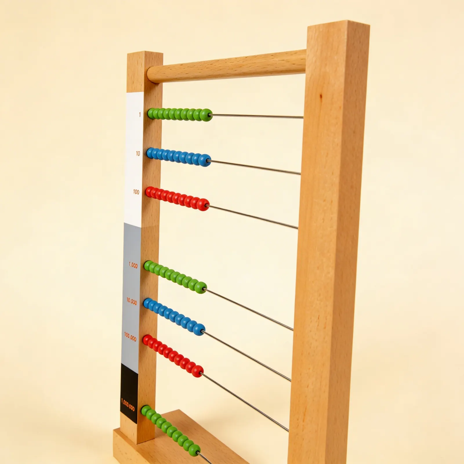 Large Bead Frame: Mathematical Operations to One Million: Side view