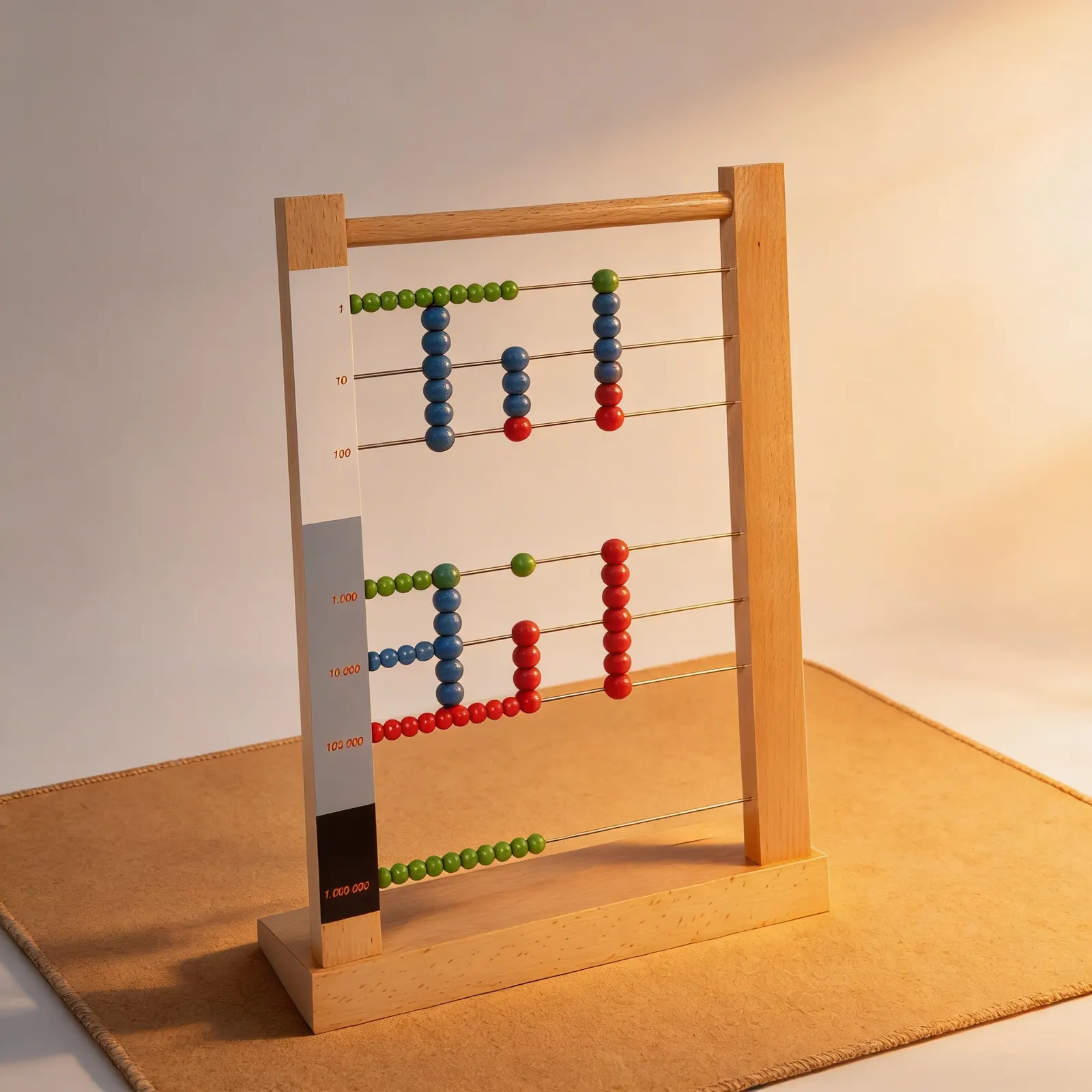 Large Bead Frame: Mathematical Operations to One Million: Detail view