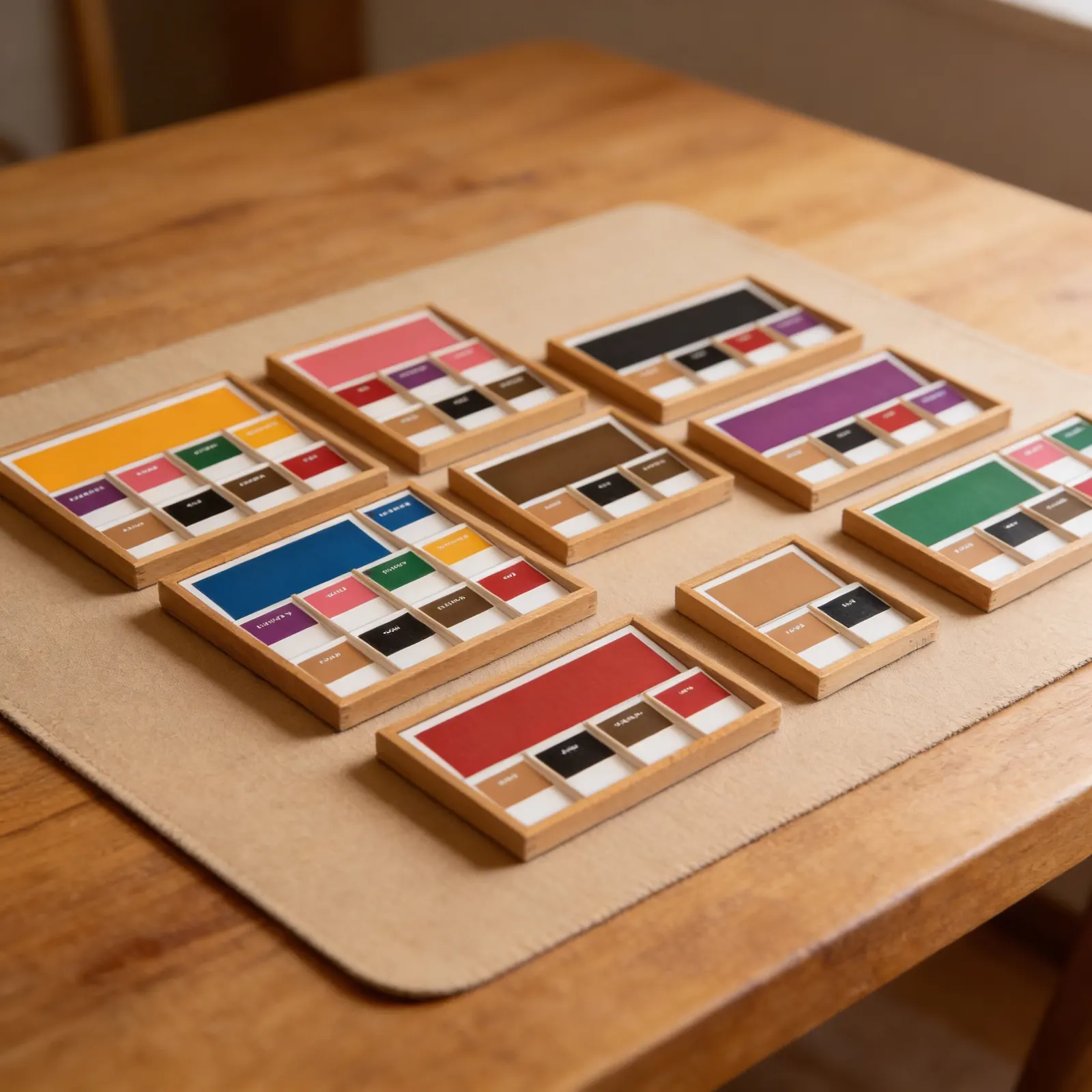 Grammar Boxes: Colour-Coded Cards for Sentence Analysis: Side view