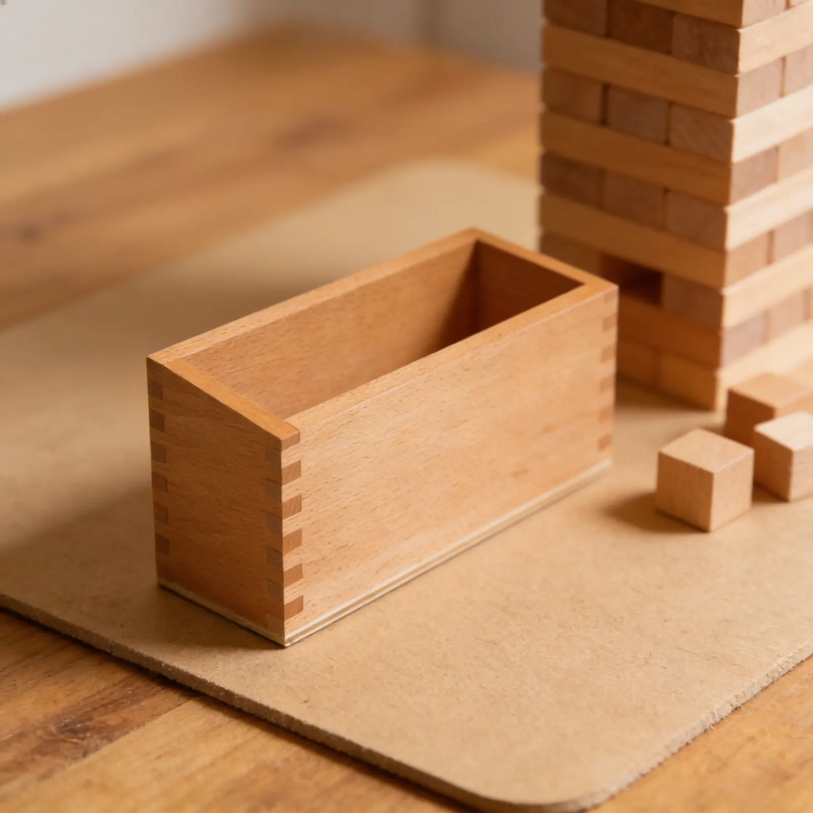 Command Box: Natural Wood Storage: Detail view