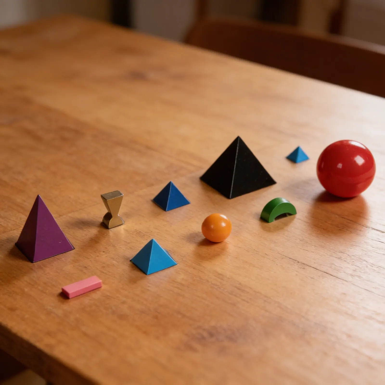 3D drevené gramatické symboly: Sada 10 ks s podnosom: Detailný pohľad