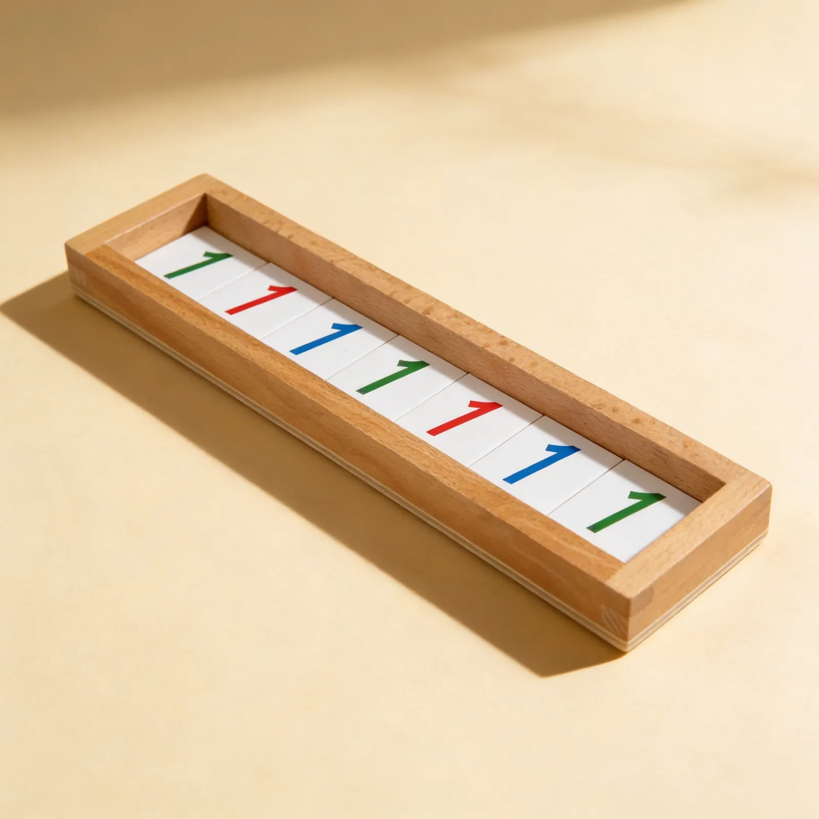 Geometric Hierarchy of Number: Number Cards in a Box: Side view