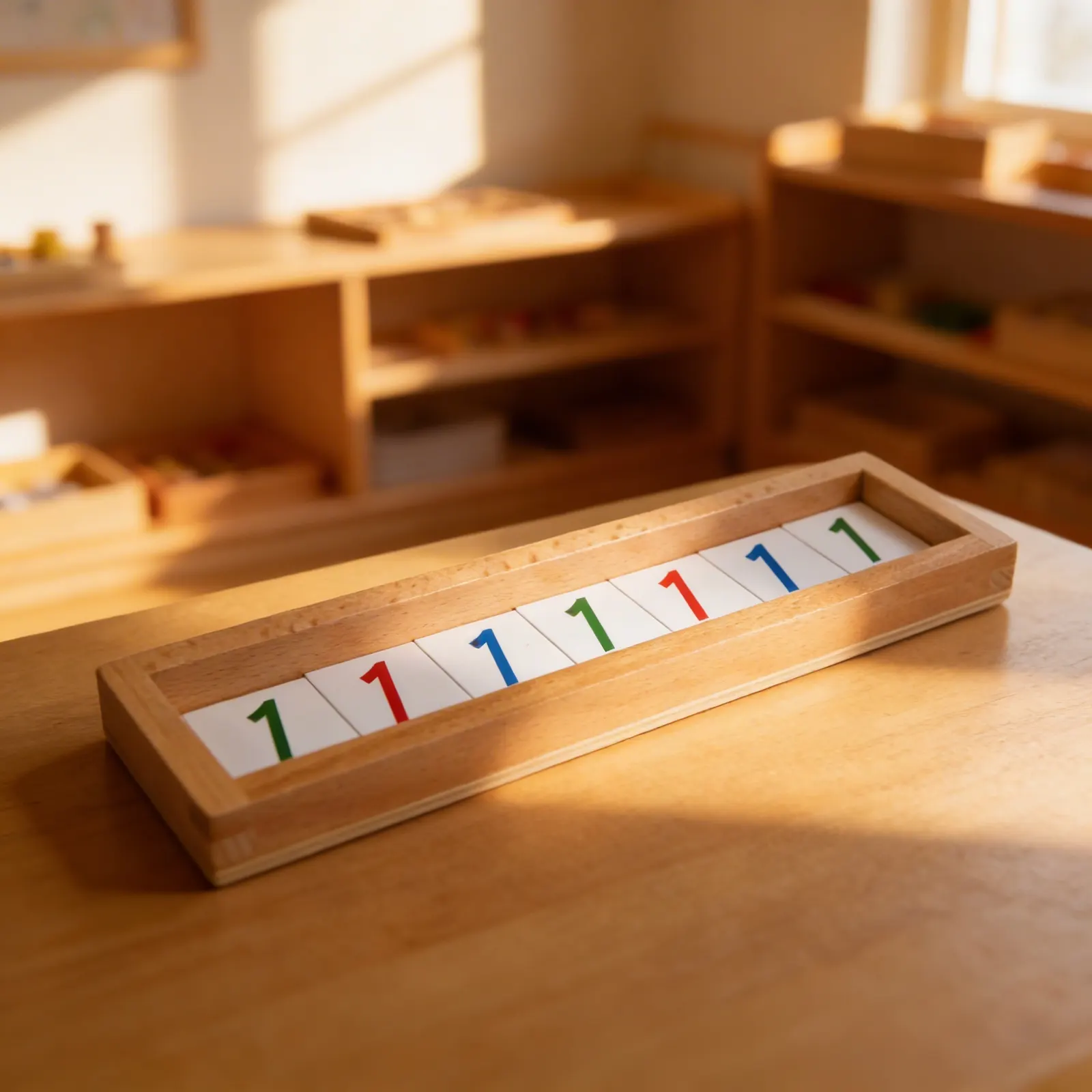 Geometric Hierarchy of Number: Number Cards in a Box: Child learning