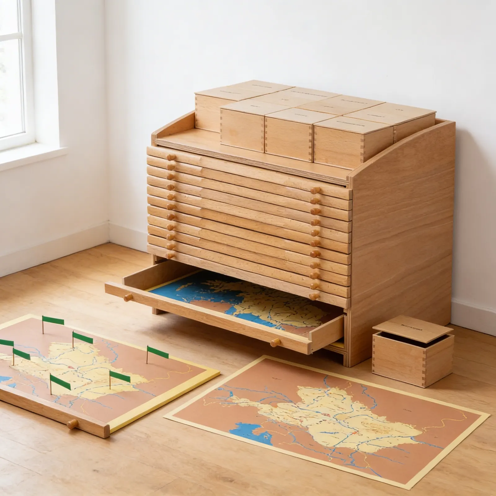 Europe Geography Cabinet: Storage for Puzzle Map & Materials: Catalog view