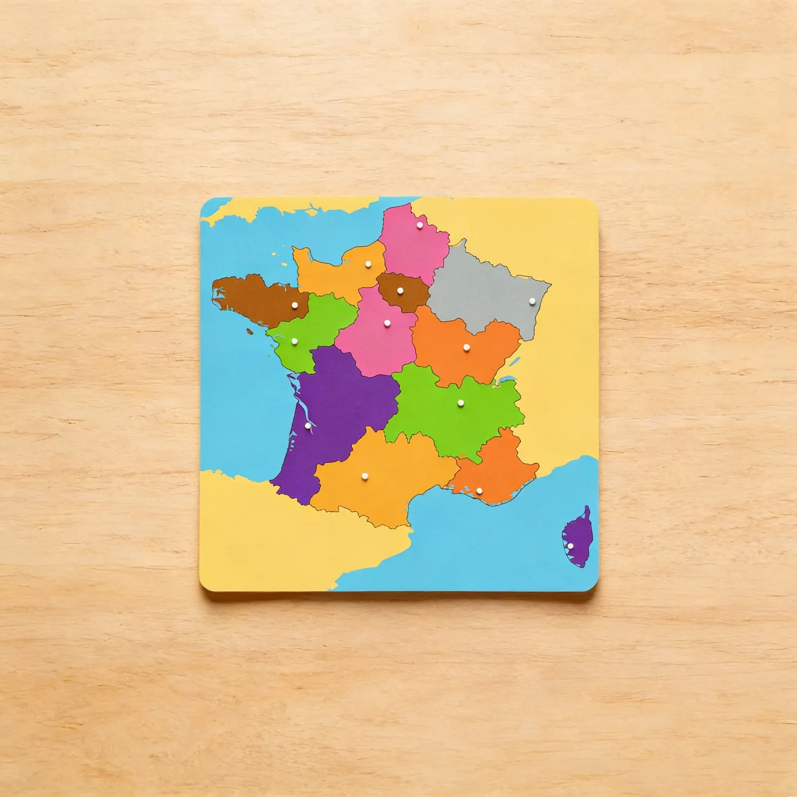 Puzzle mapa: Francie: Boční pohled