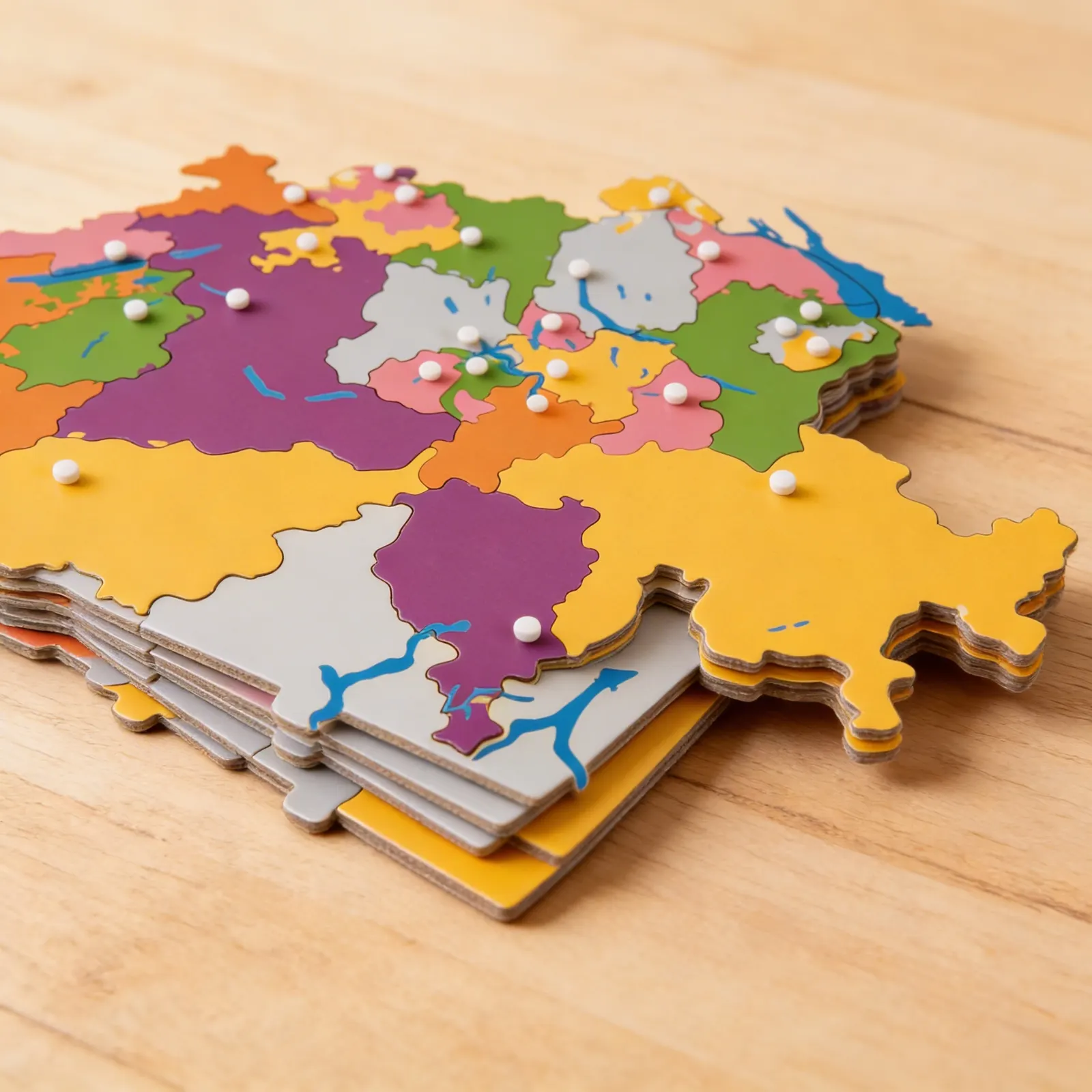 Puzzle mapa: Švajčiarsko: Bočný pohľad