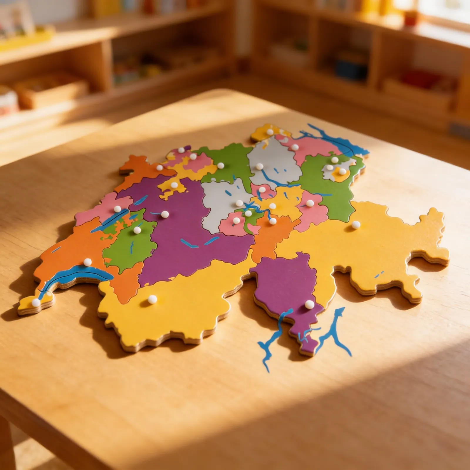 Puzzle mapa: Švajčiarsko: Dieťa pri učení