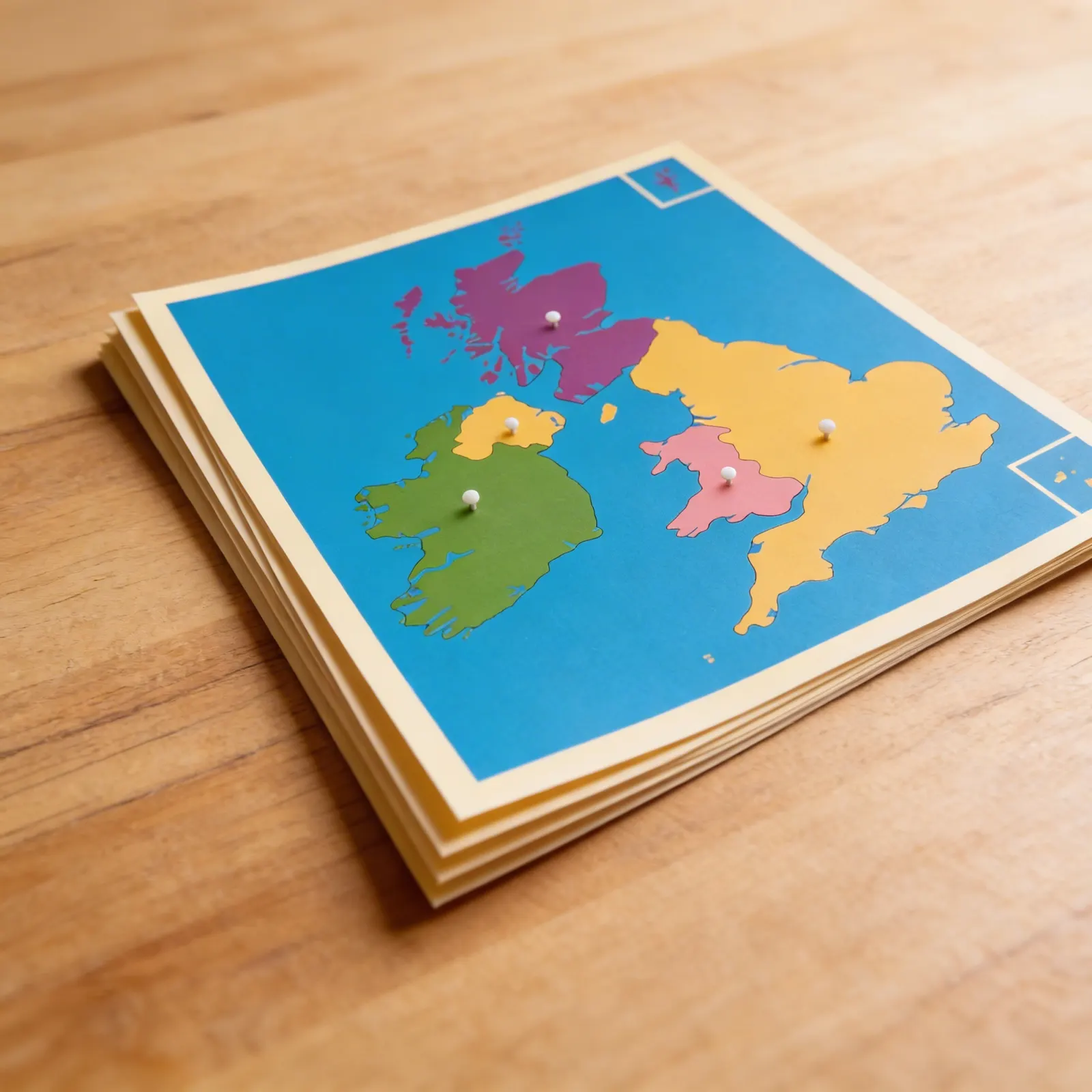 Puzzle mapa: Spojené kráľovstvo a Írsko: Bočný pohľad
