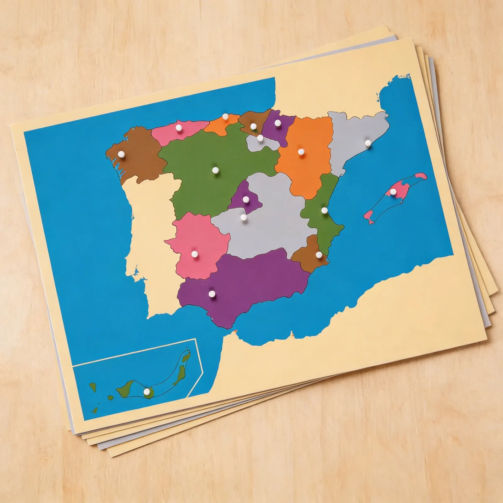 Puzzle mapa: Španělsko: Boční pohled