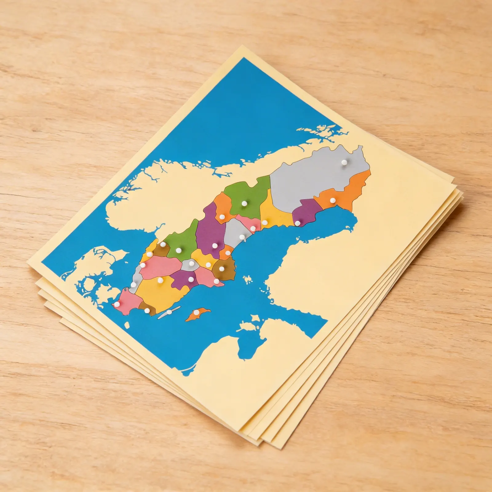 Puzzle mapa: Švédsko: Boční pohled