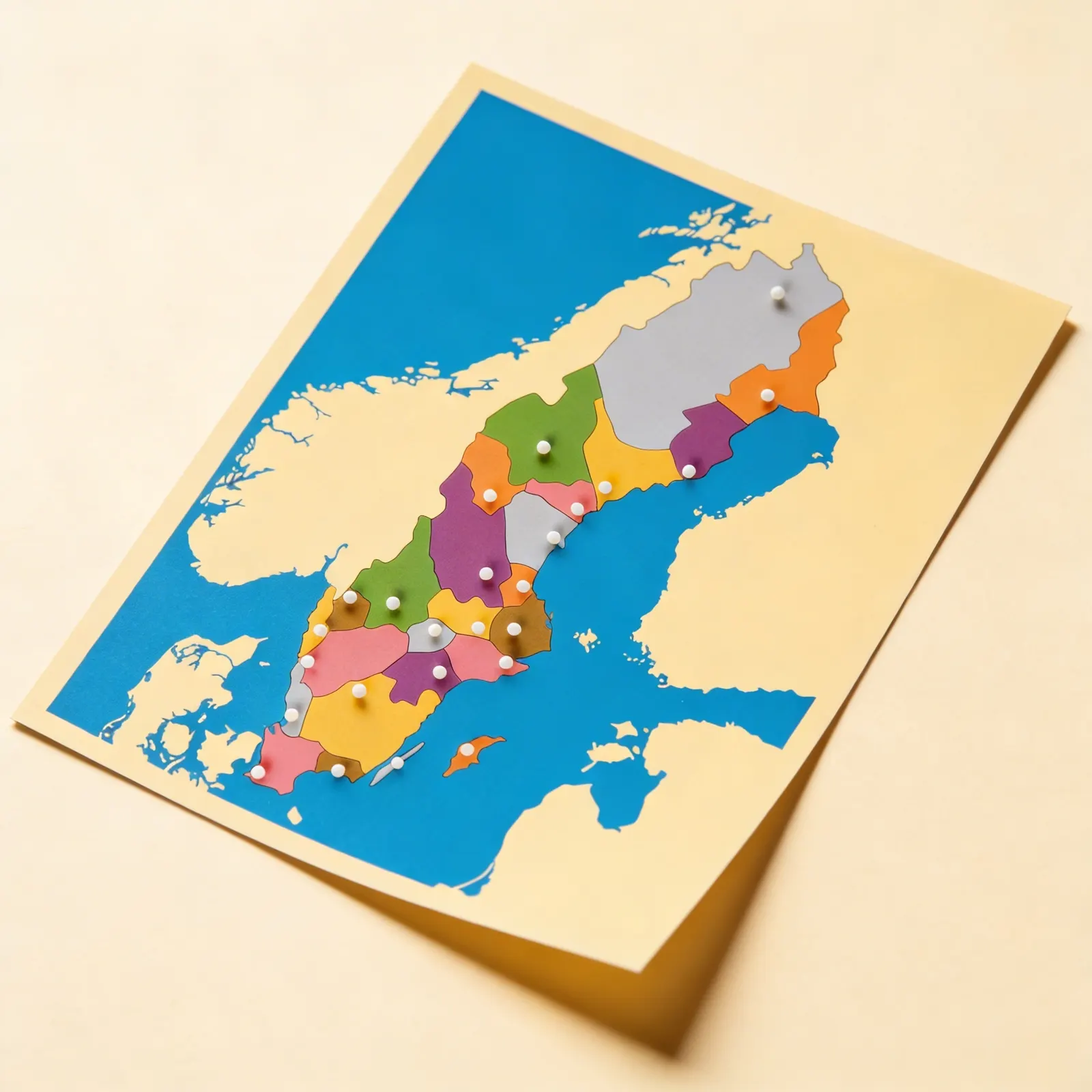 Puzzle mapa: Švédsko - Montessori Material | Faborino
