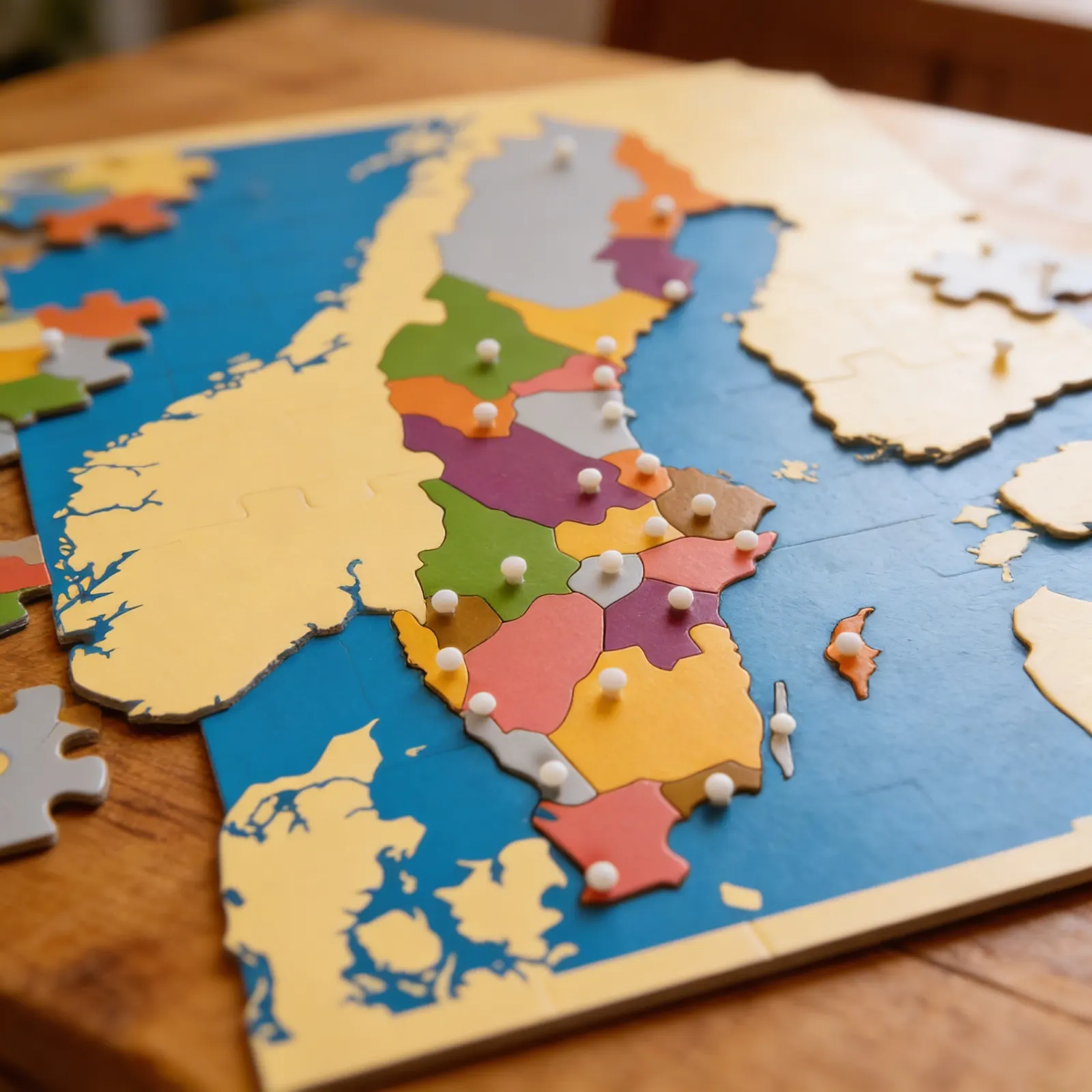 Puzzle mapa: Švédsko: Detailní pohled