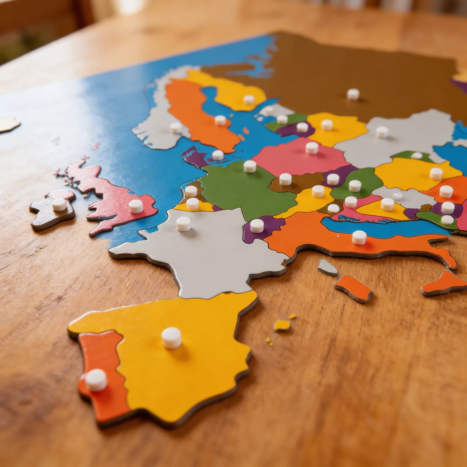 Puzzle mapa: Evropa: Detailní pohled