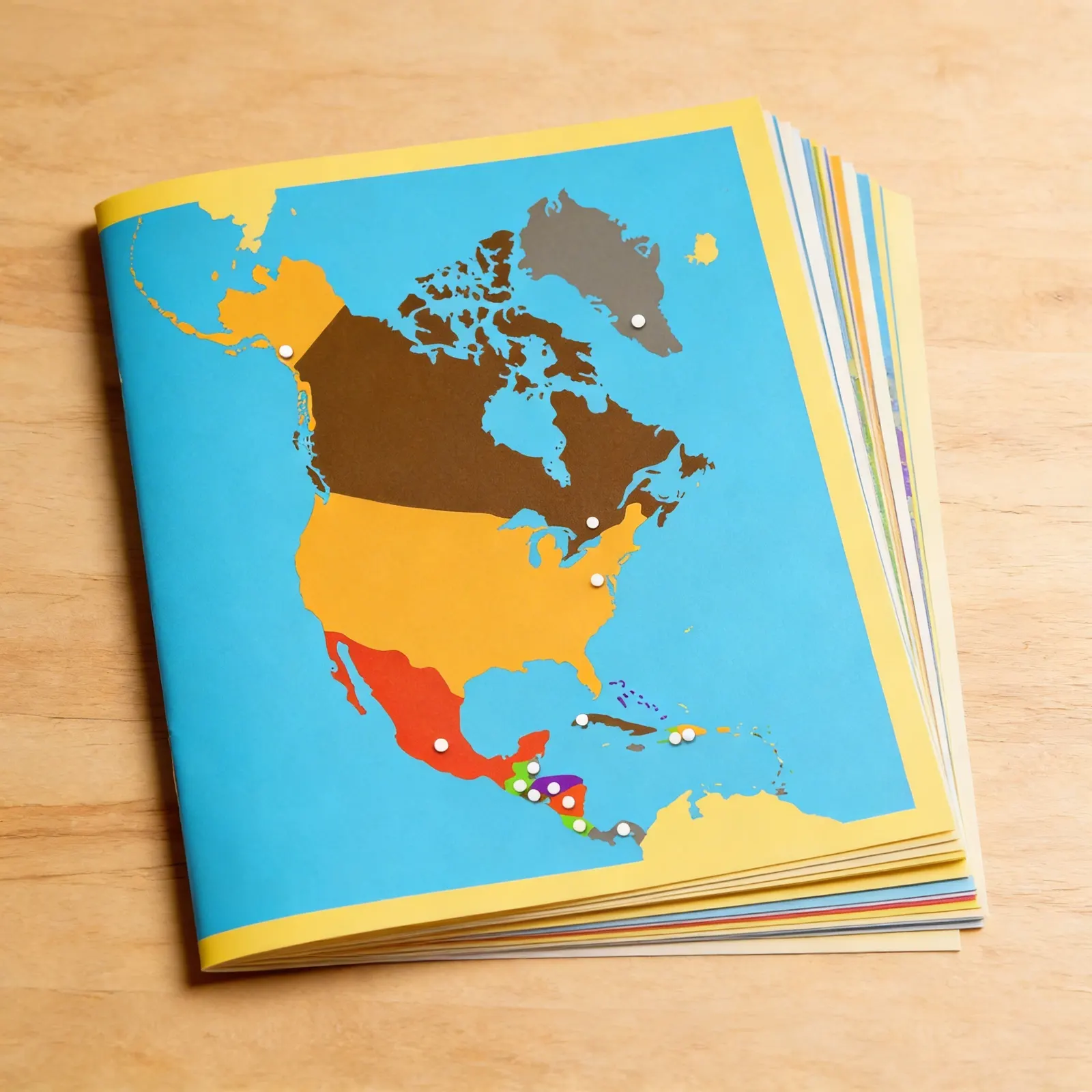 Puzzle mapa: Severní Amerika: Boční pohled