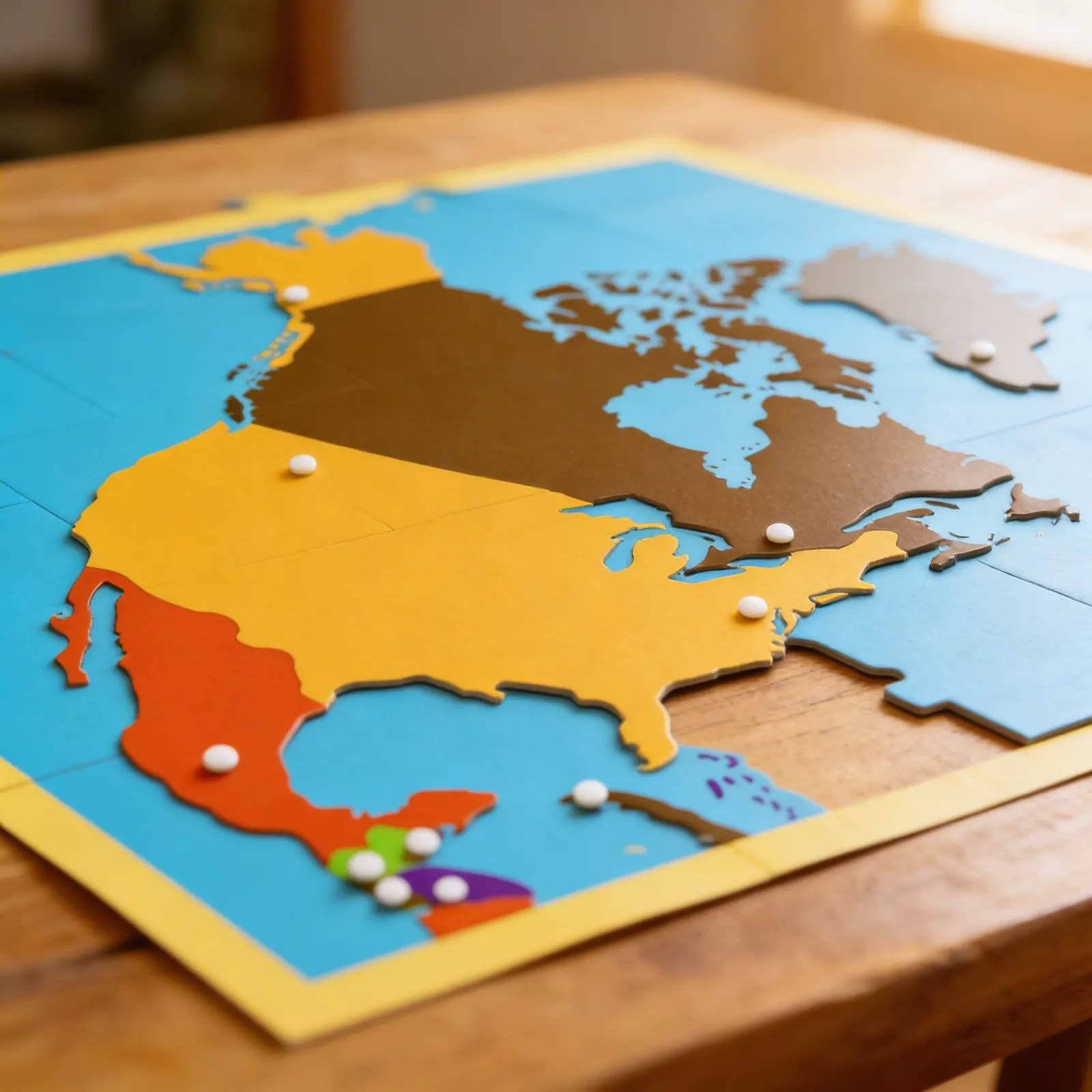 Puzzle mapa: Severní Amerika: Detailní pohled
