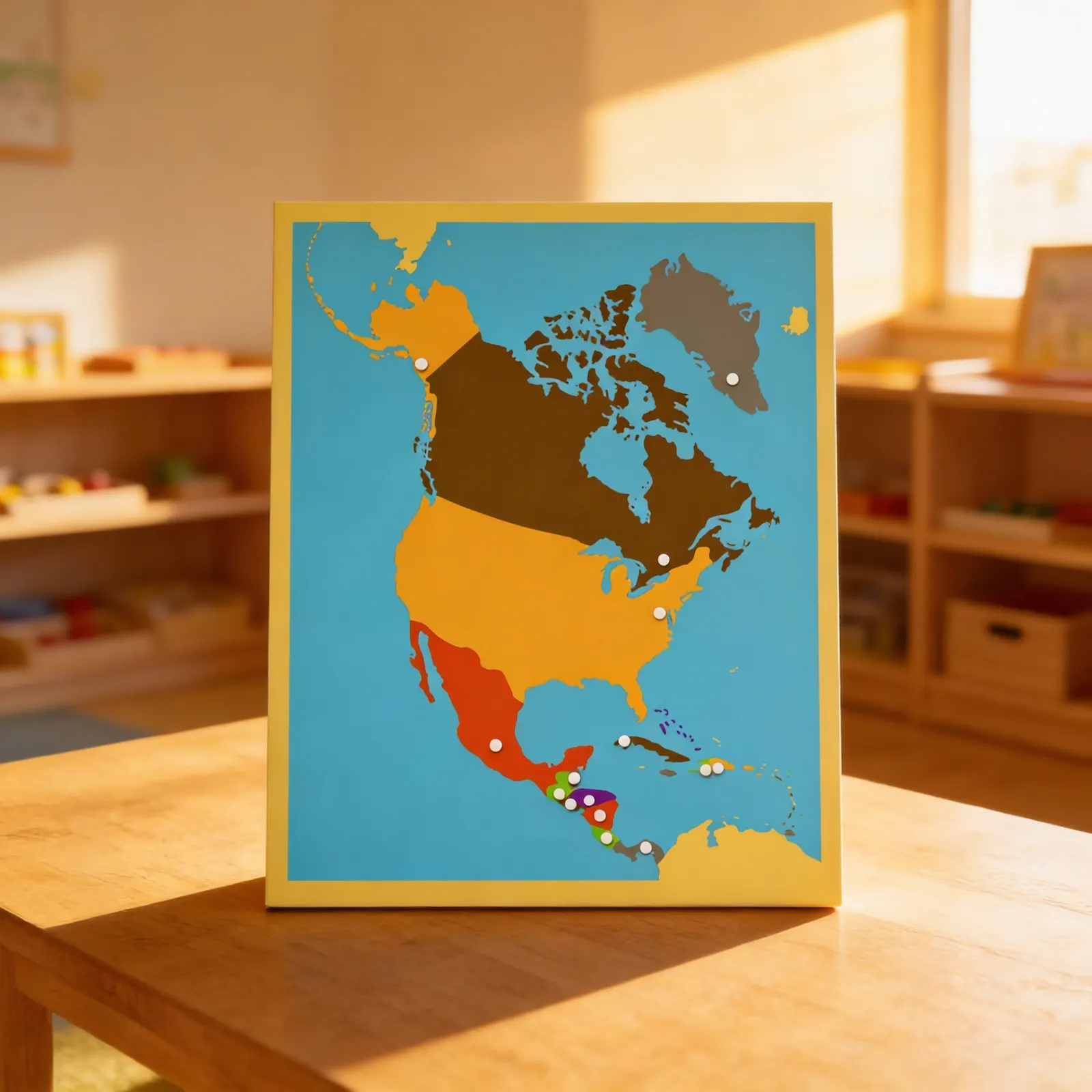 Puzzle mapa: Severní Amerika: Při použití