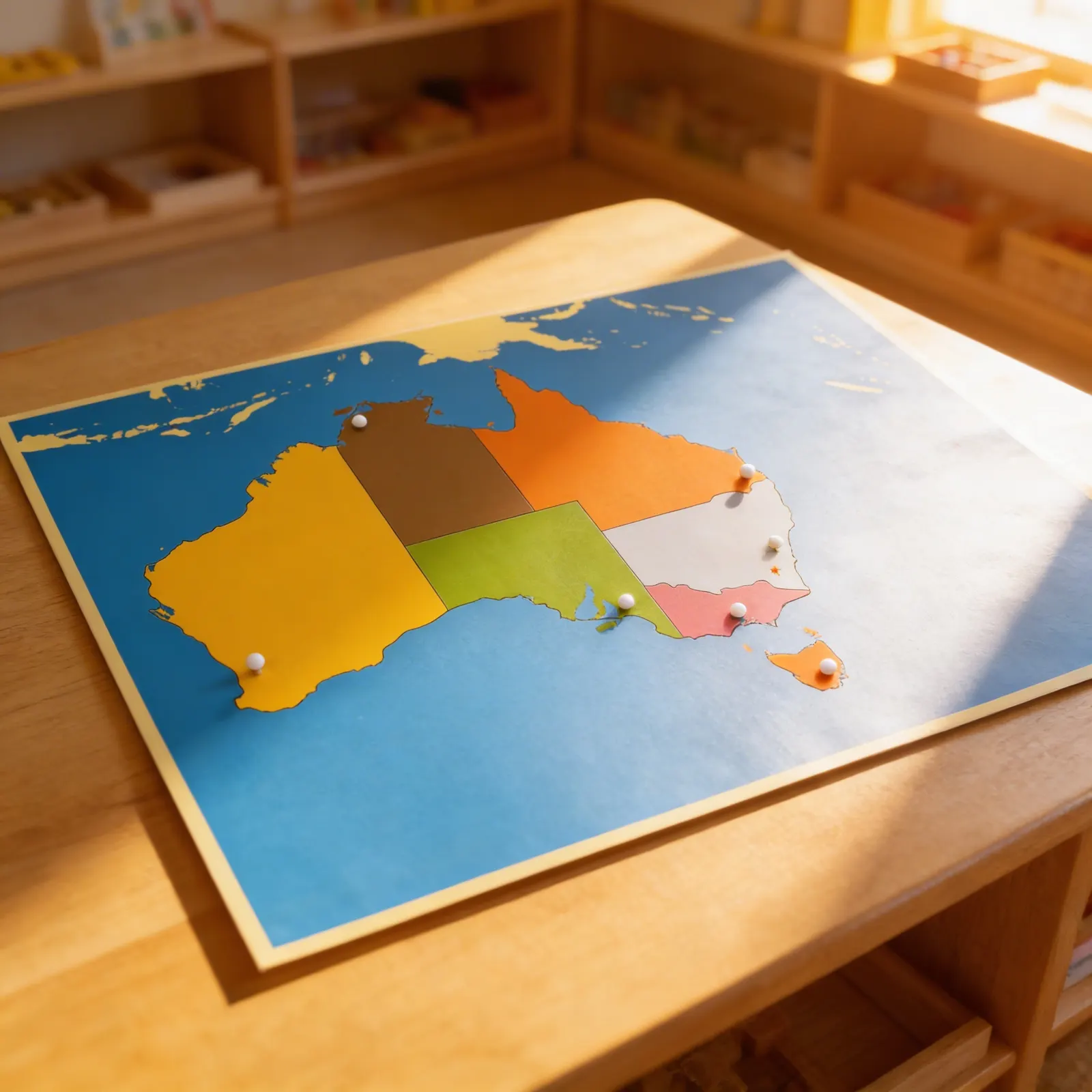 Puzzle mapa: Austrália: Dieťa pri učení