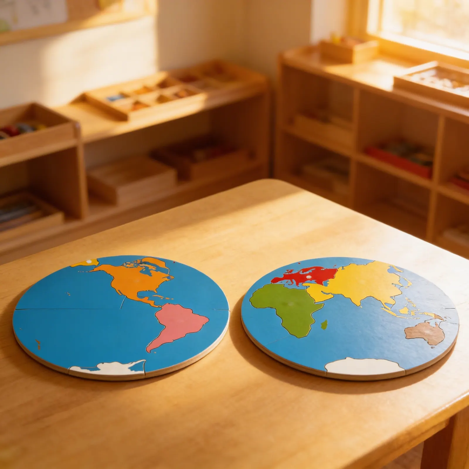 Puzzle mapa: Části světa: Dítě při učení
