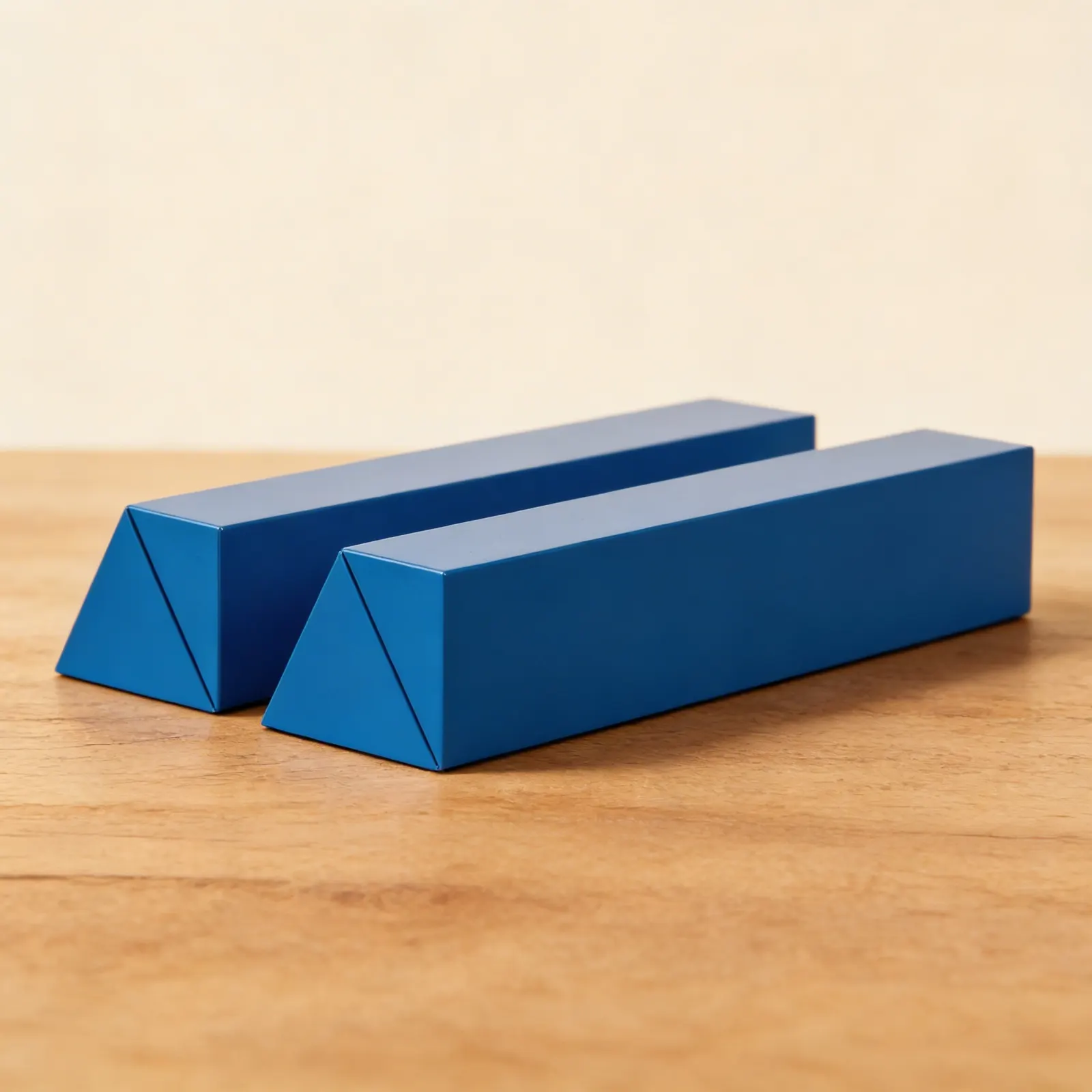 Triangular Prisms: 2 Identical Geometric Solids for Exploration: Side view