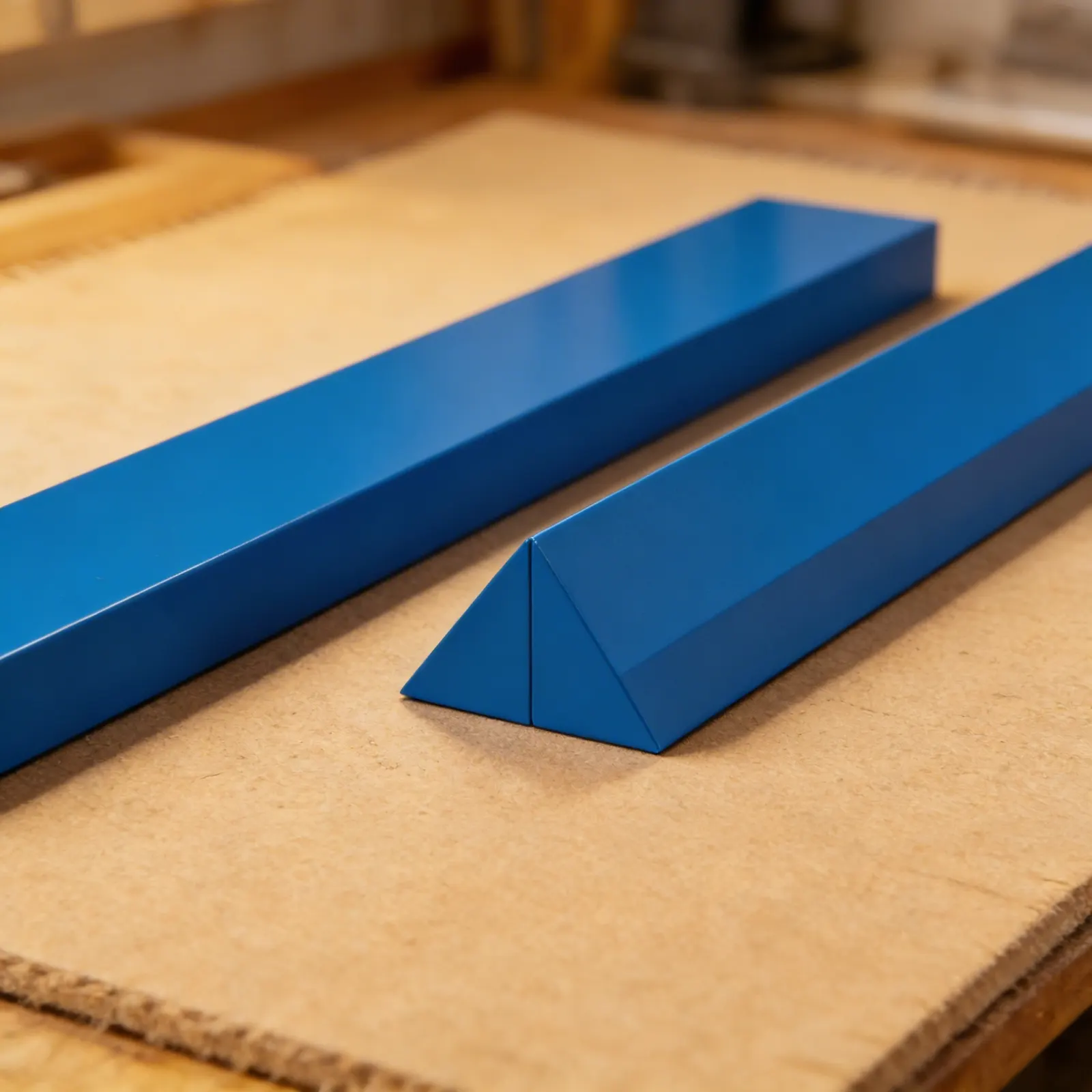 Triangular Prisms: 2 Identical Geometric Solids for Exploration: Detail view