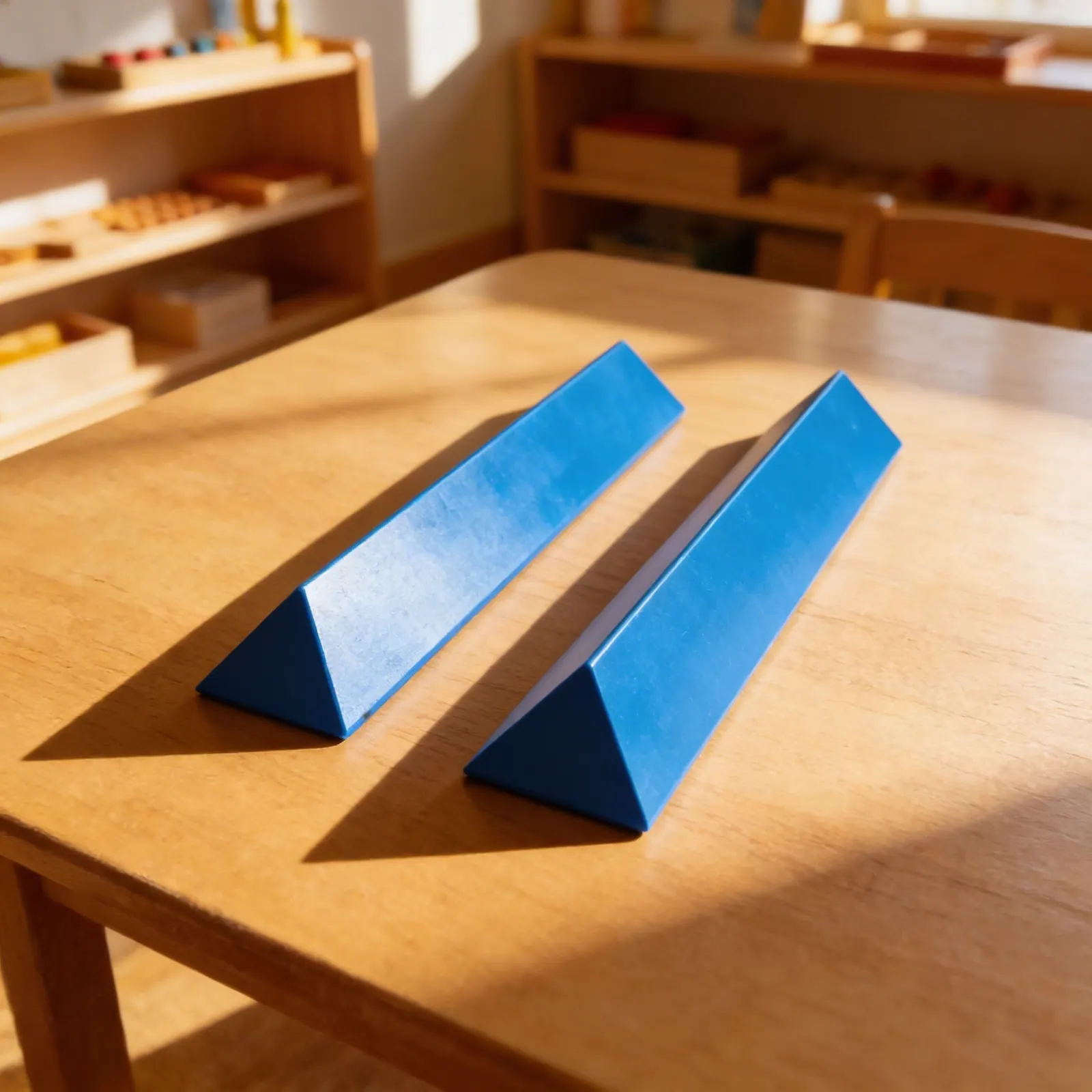 Triangular Prisms: 2 Identical Geometric Solids for Exploration: Child learning