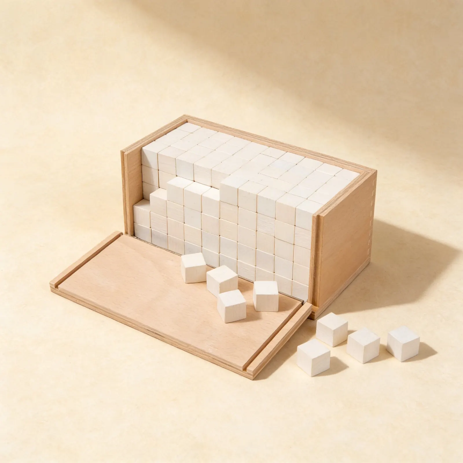 Volume Box: 250 Unit Cubes for Cubic Volume Exploration: Side view