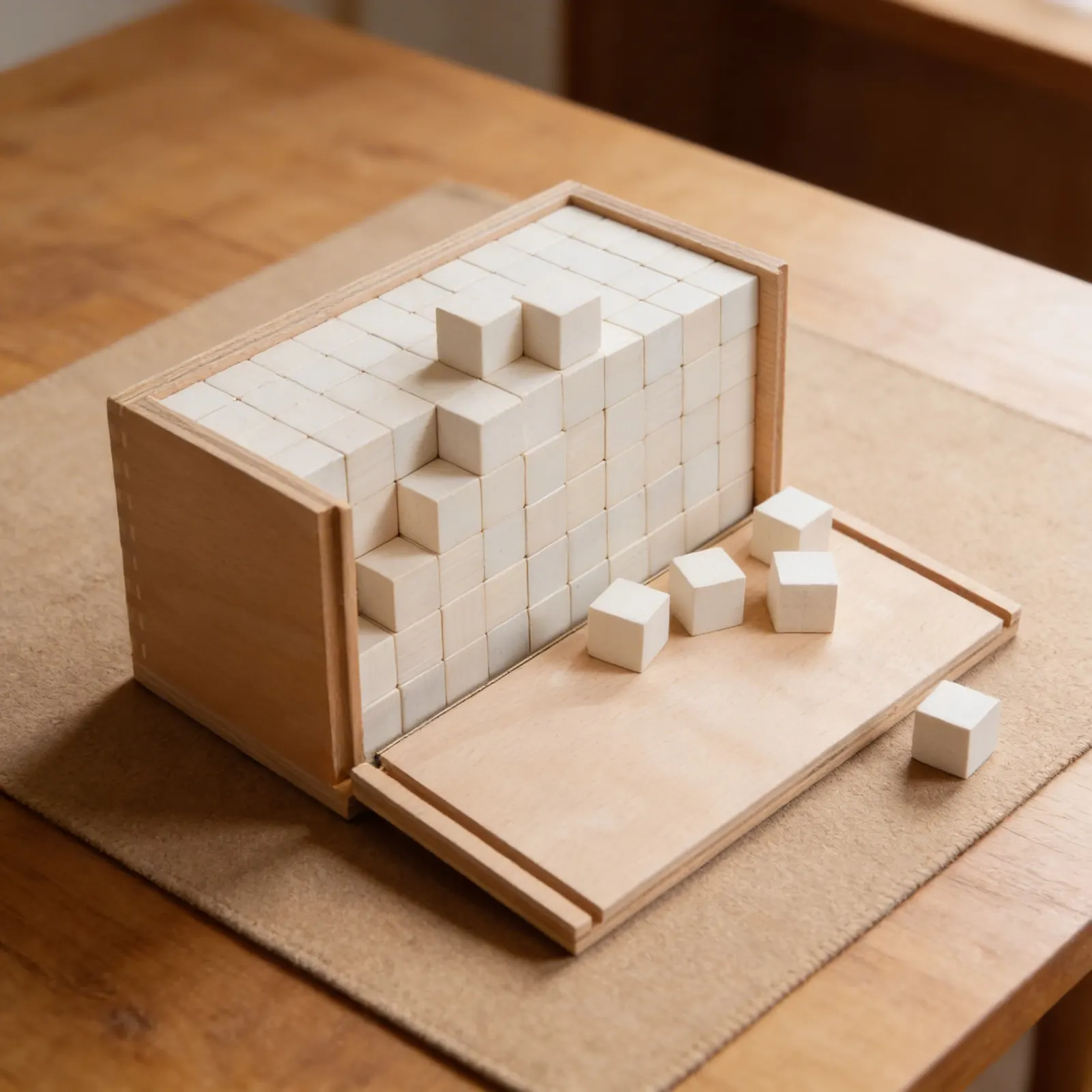 Volume Box: 250 Unit Cubes for Cubic Volume Exploration: Detail view