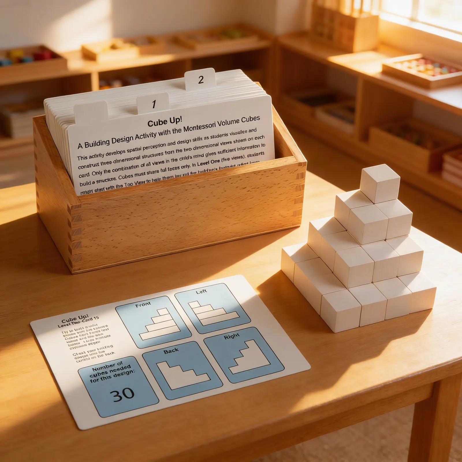 Cube Up!: 3D Building Challenge with White Cubes: Child learning
