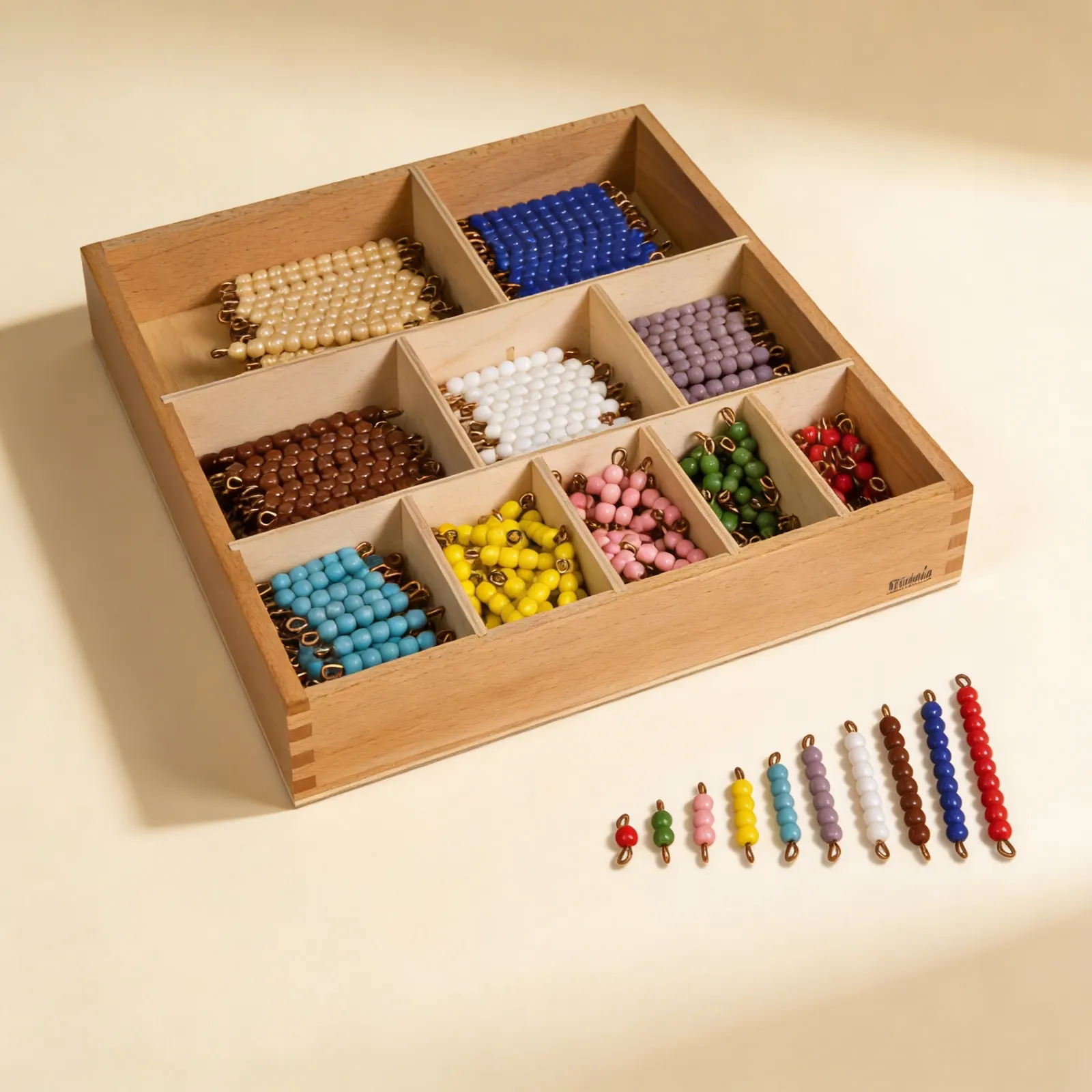 Decanomial Bead Bar Box: Advanced Mathematical Exploration to 10: Side view