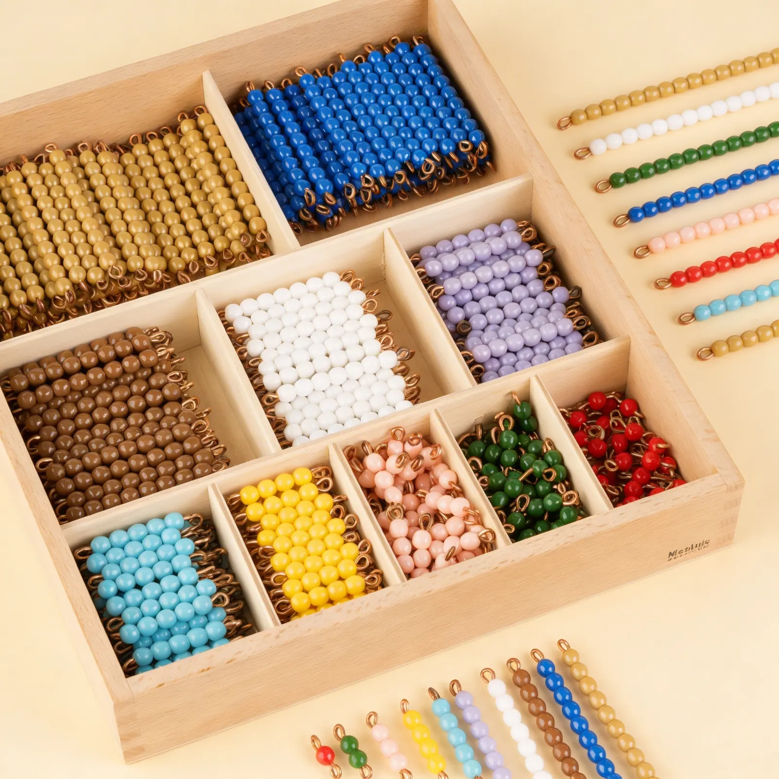 Decanomial Bead Bar Box: Complete Nylon Bead Set 1-10: Side view