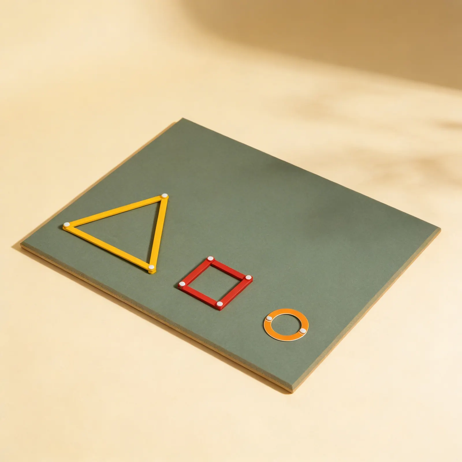 Large Working Board: For Geometric Stick Material Construction: Side view