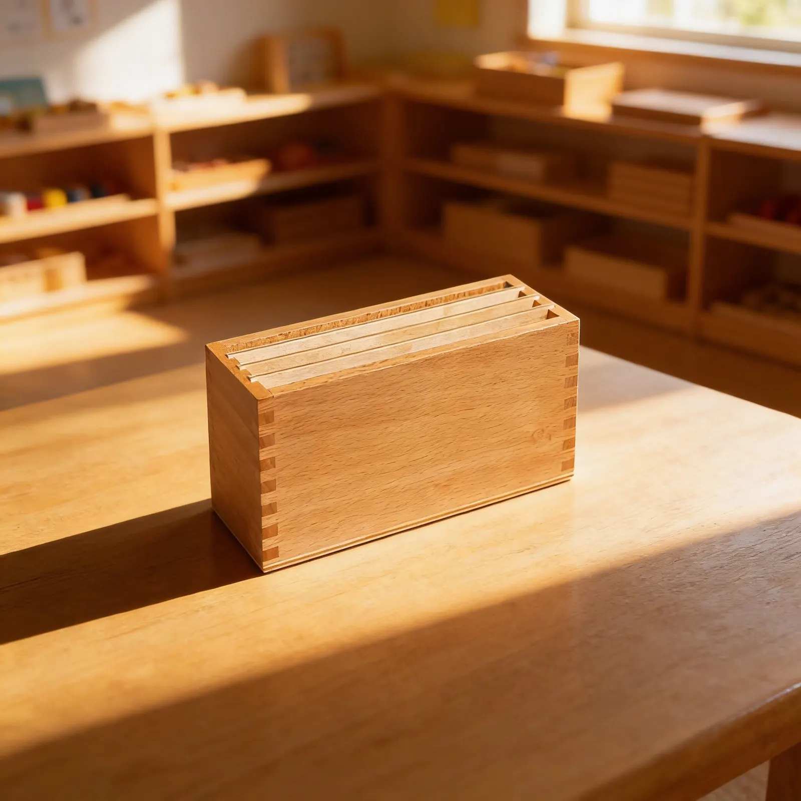 First Botany Cards Box: Wooden Storage for Nomenclature Cards: Child learning