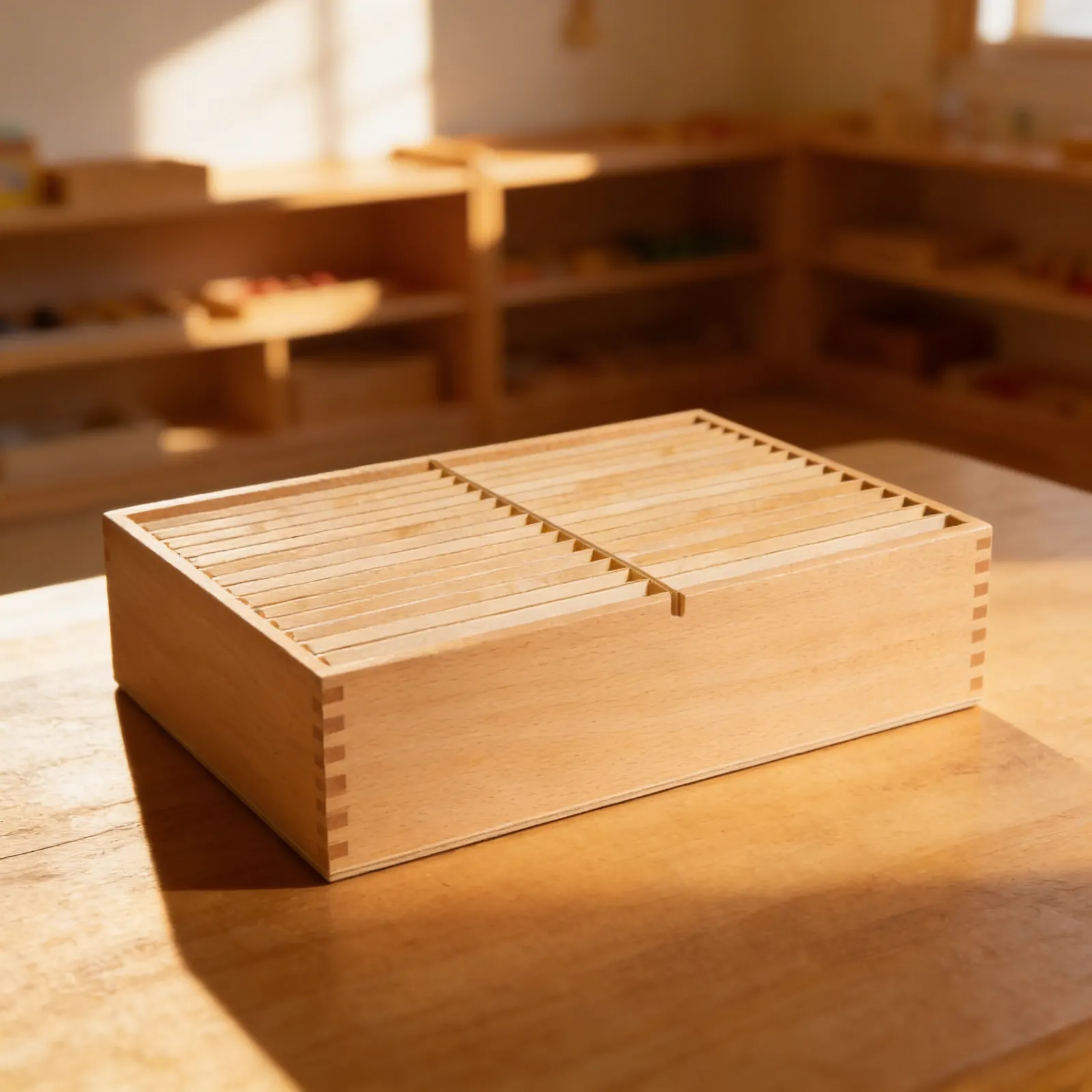 Botany Cards Storage Box: Third Set Wooden Organization System: Child learning