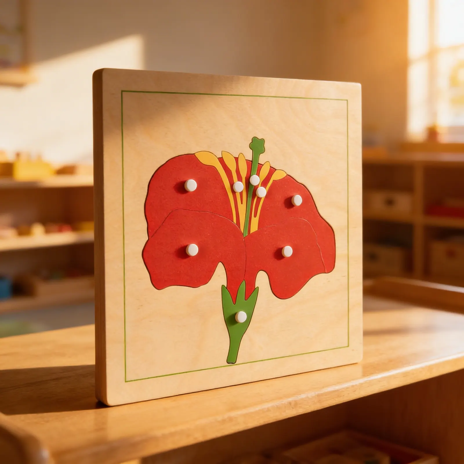 Botanická skladačka: Kvet: Dieťa pri učení