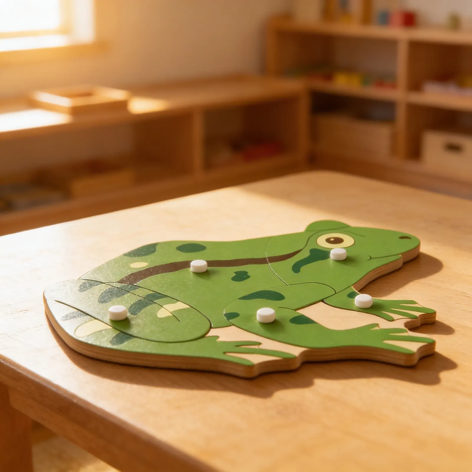 Puzzle zvířátko: Žába: Detailní pohled