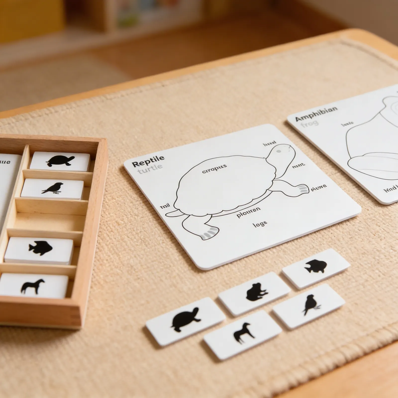 Sada aktivit s puzzle zvířaty: Boční pohled