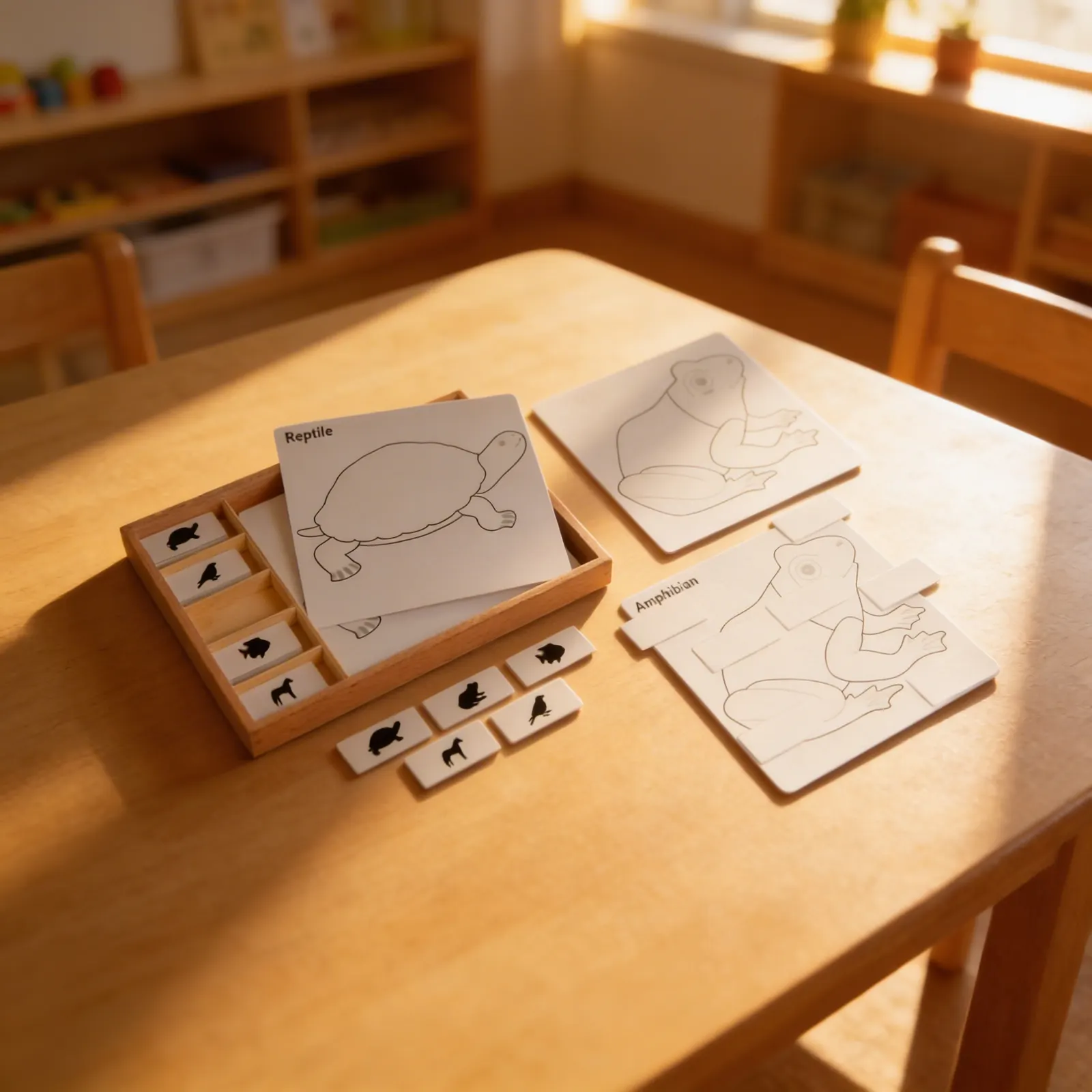 Sada aktivit s puzzle zvířaty: Dítě při učení