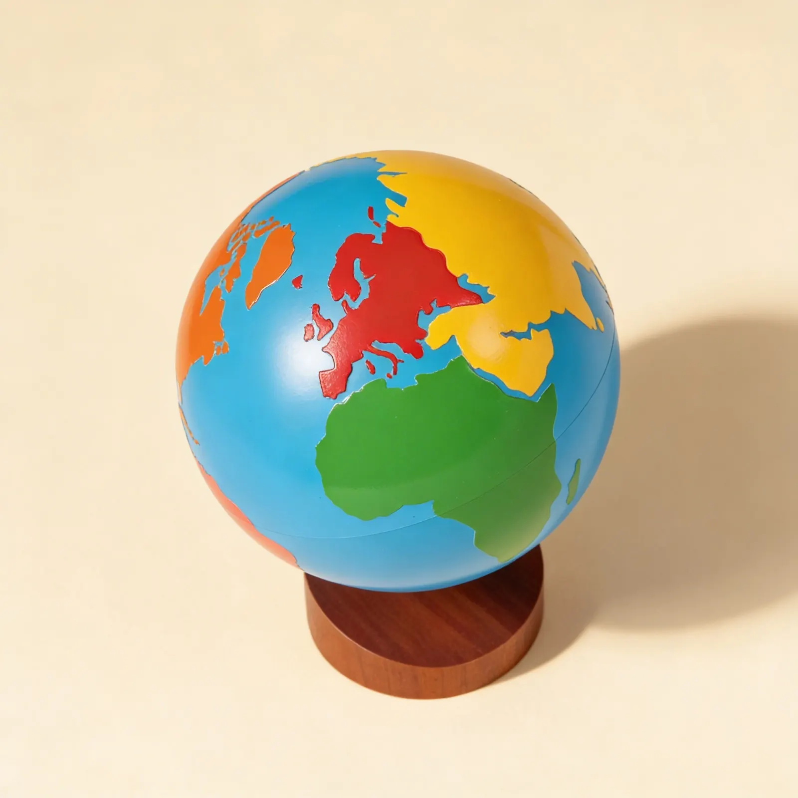 Globe Of Continents: Coloured Geography Introduction: Side view