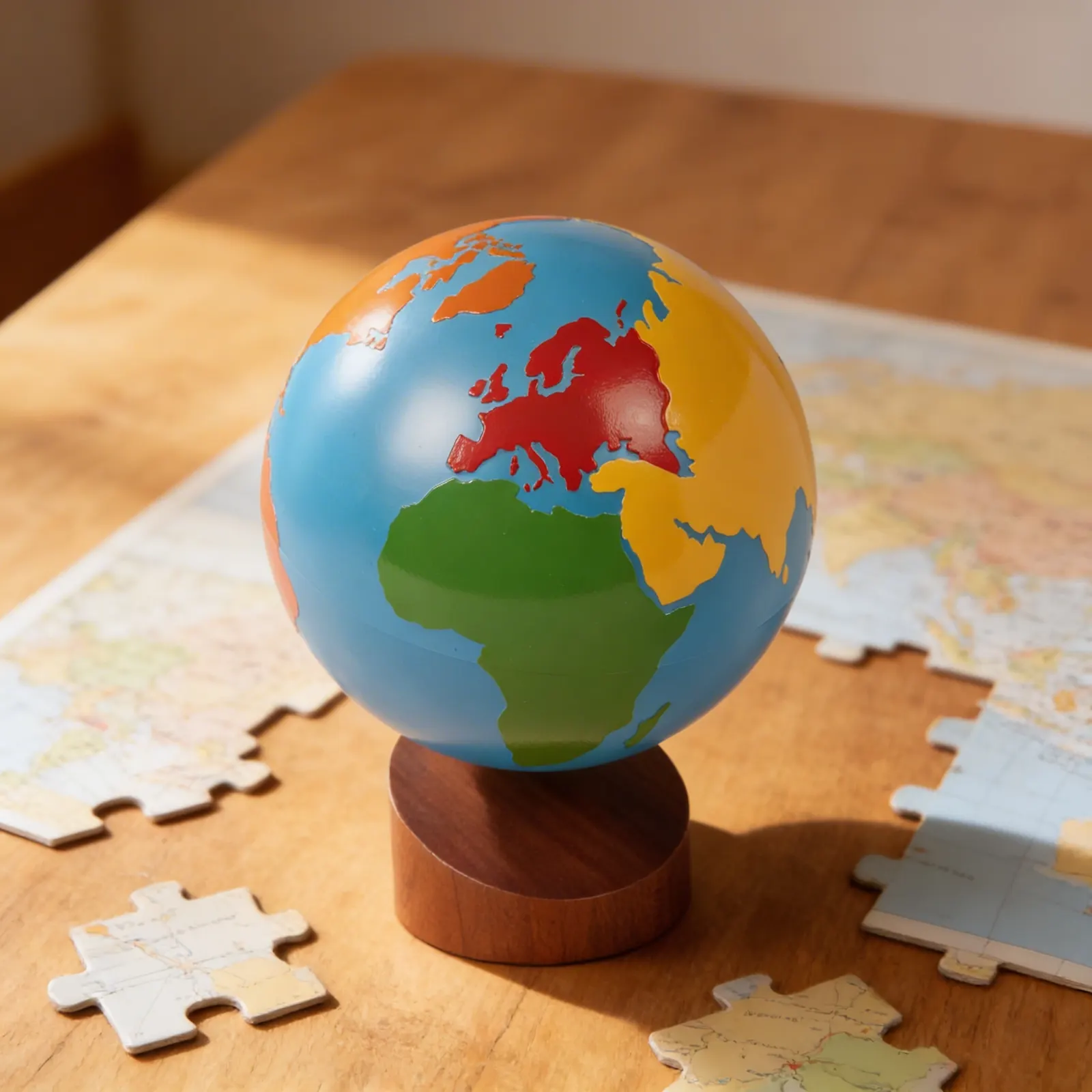 Globe Of Continents: Coloured Geography Introduction: Detail view