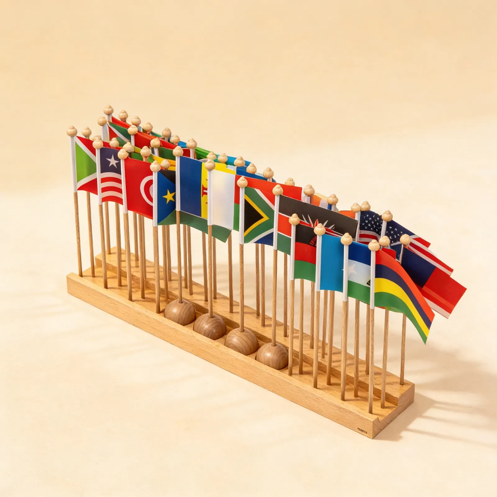 Africa Flag Stand: Country Recognition & Placement Activity: Side view