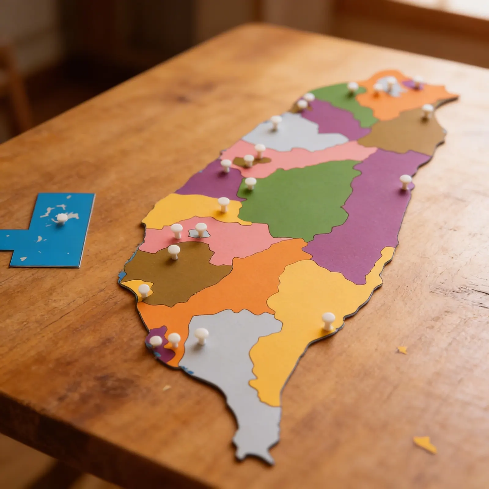 Puzzle mapa: Taiwan: Detailný pohľad