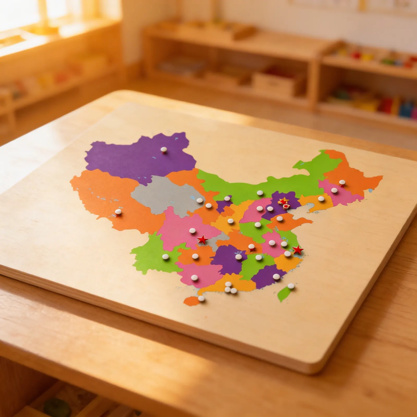 Puzzle mapa: Čína: Dieťa pri učení