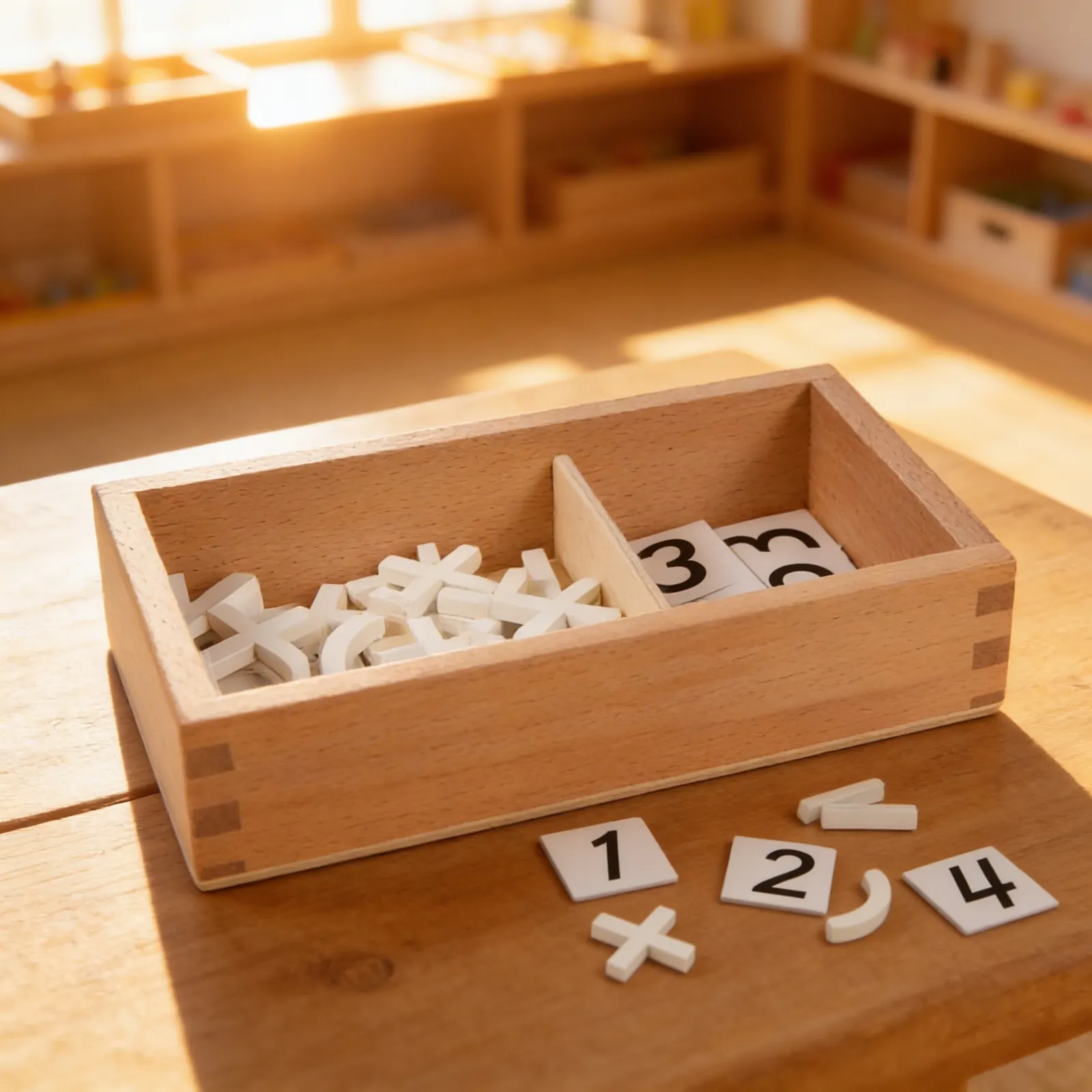 Arithmetic Signs Box: Mathematical Symbols for Equations: Child learning
