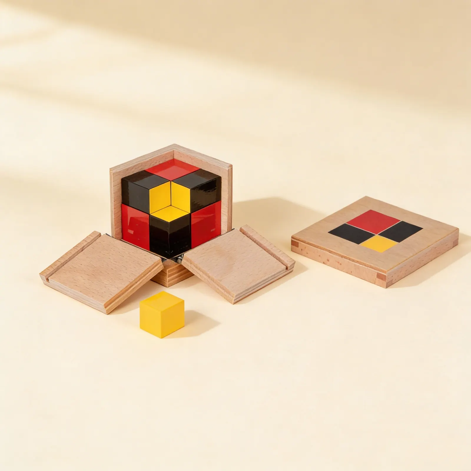 Algebraic Binomial Cube: Advanced Mathematical Sensorial Material: Side view