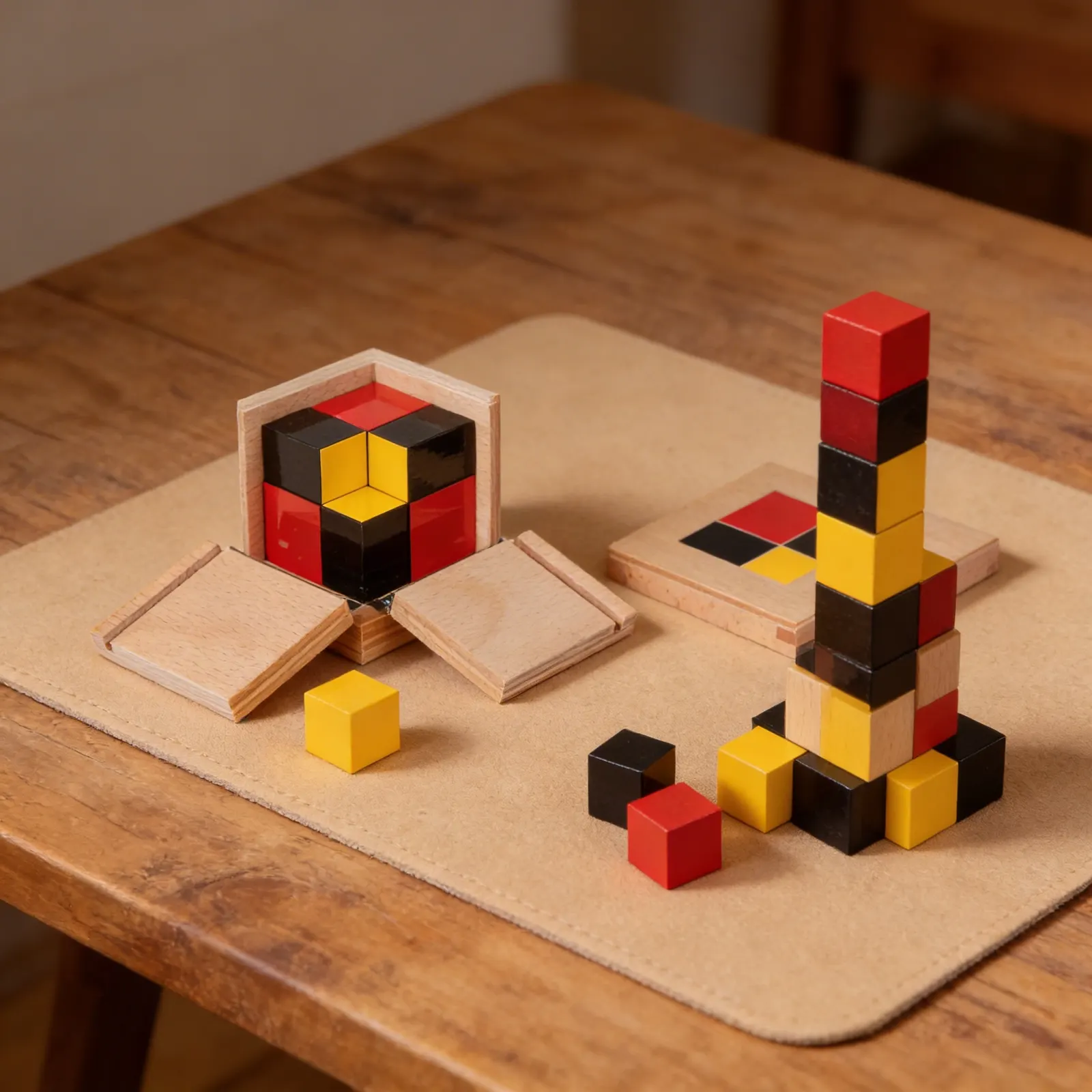 Algebraic Binomial Cube: Advanced Mathematical Sensorial Material: Detail view