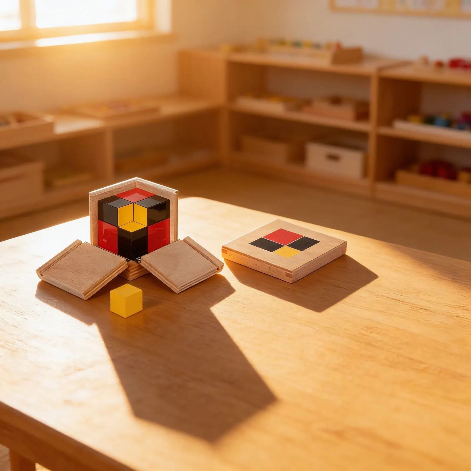 Algebraic Binomial Cube: Advanced Mathematical Sensorial Material: Child learning