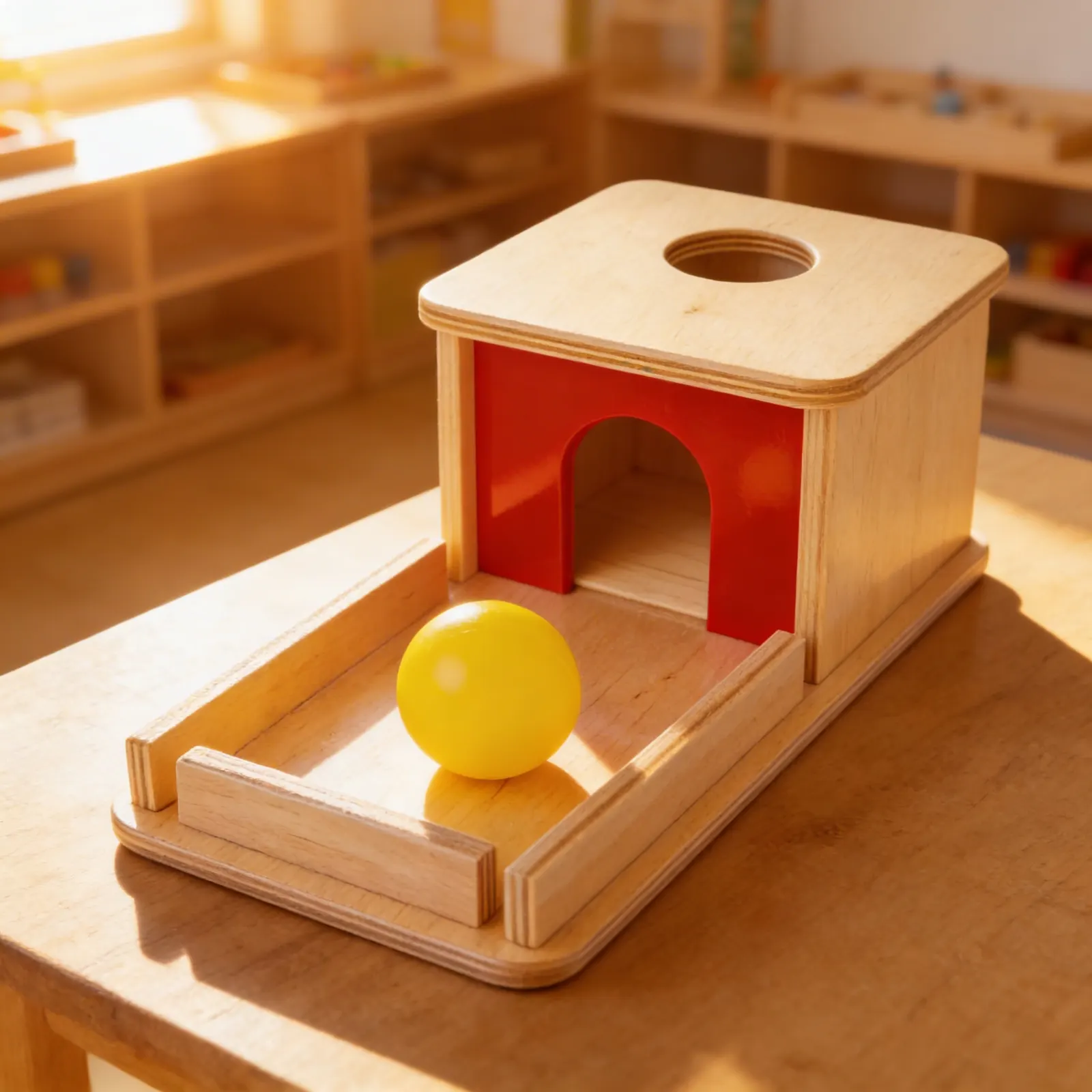Object Permanence Box: Ball Drop with Tray for Infants: Child learning