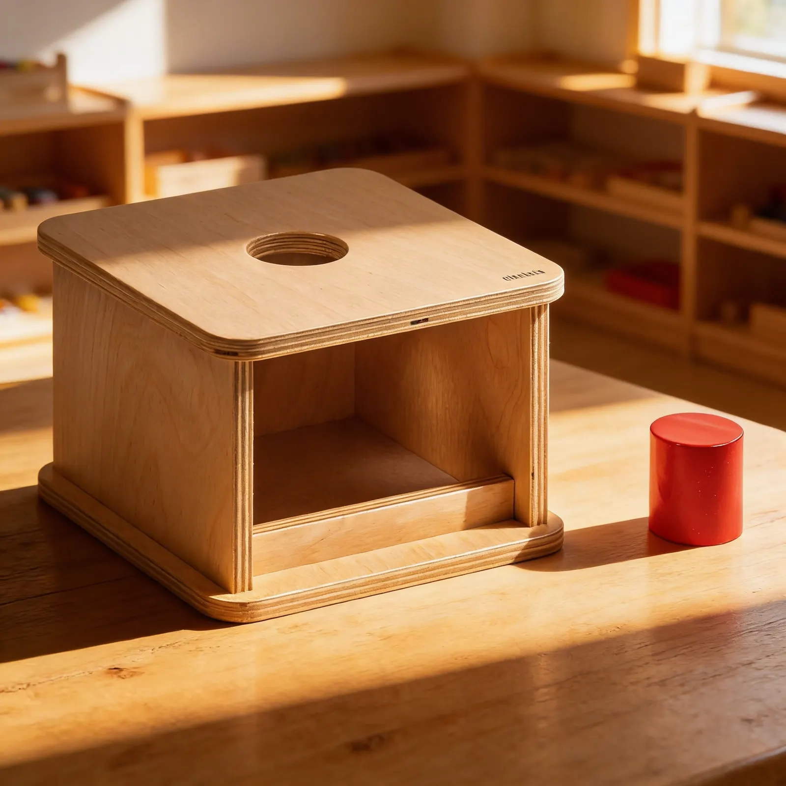 Imbucare Box: Large Cylinder for Object Permanence: Child learning